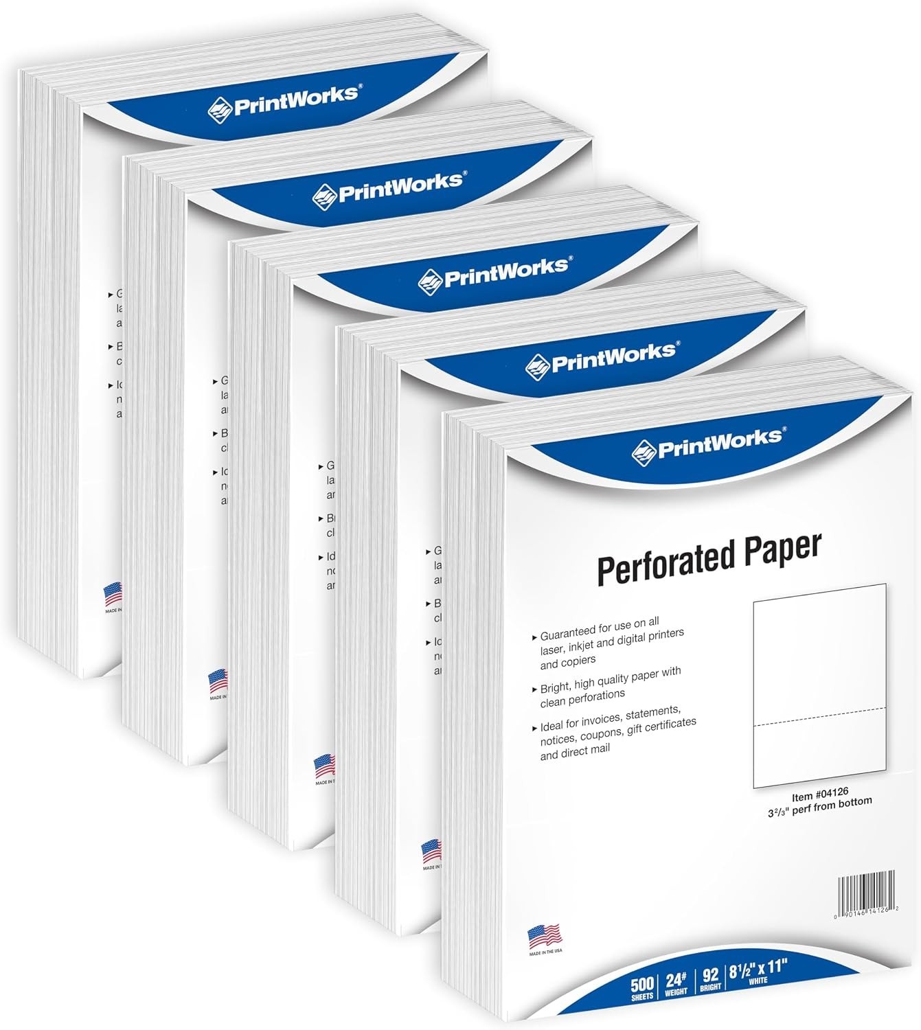 High-Quality Perforated Printer Paper 8.5×11 2500 Sheets 20lb USA Made