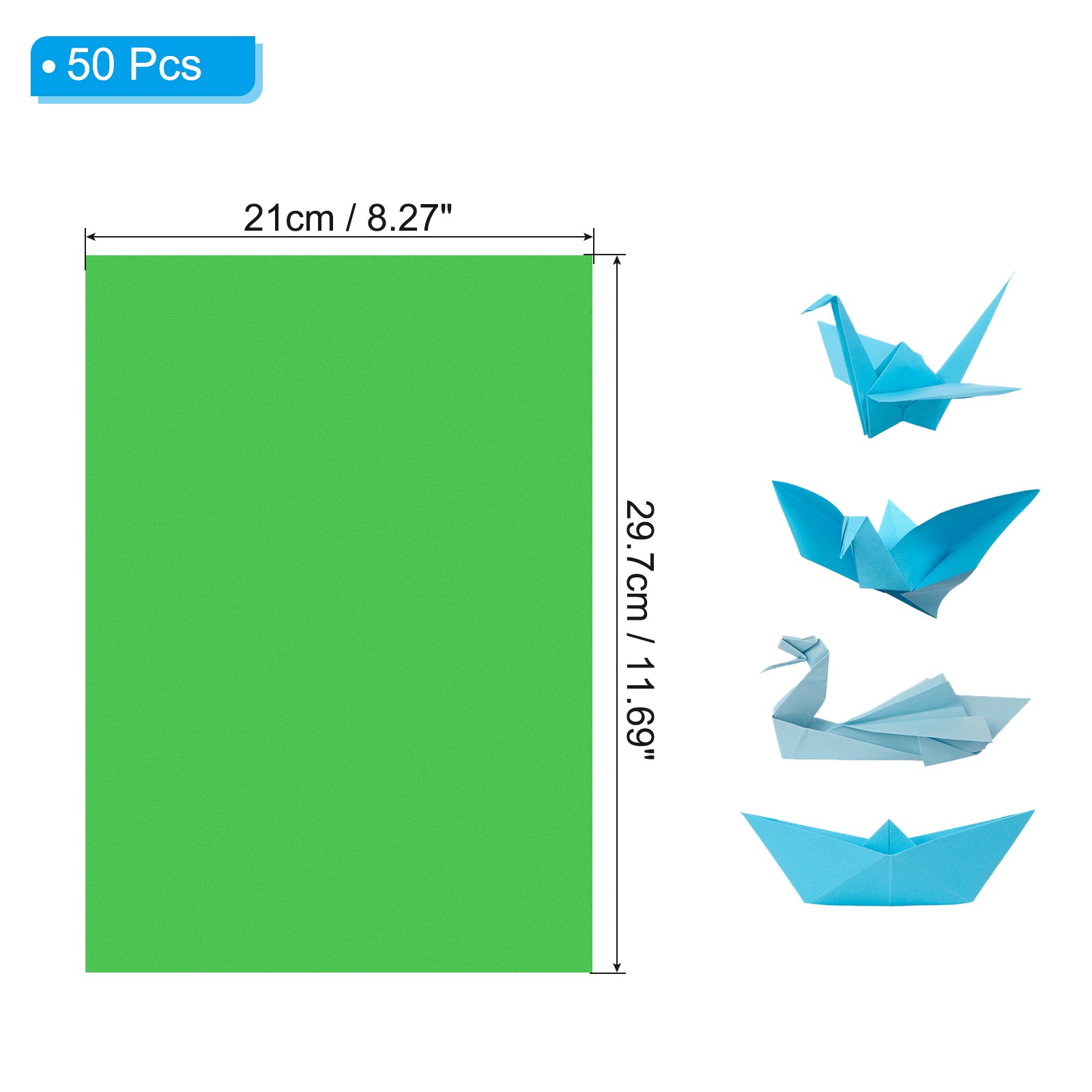 Dark Green Color Copy Paper, 50 Sheets 11.7×8.3″ A4 70gsm