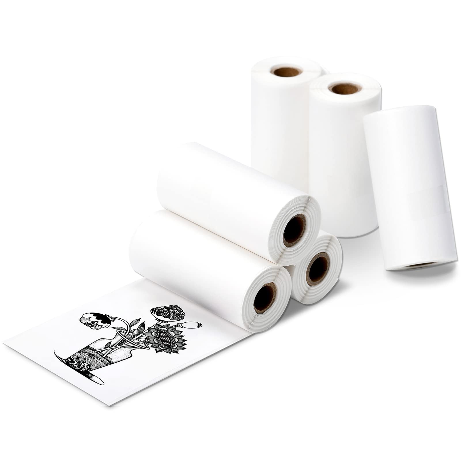 6 Roll Mini Sticker Printer Photo Paper, 57 X 30Mm Thermal Printer Pap
