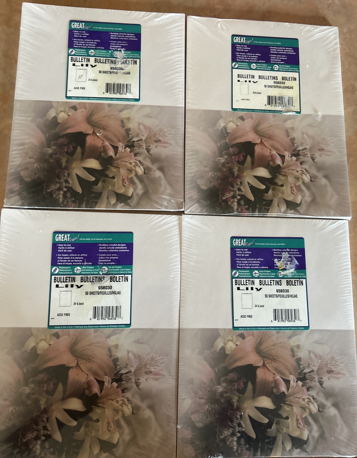 Great Papers! Floral Computer Printer Paper Stationery*New 200 Sheets 4 Packs/50