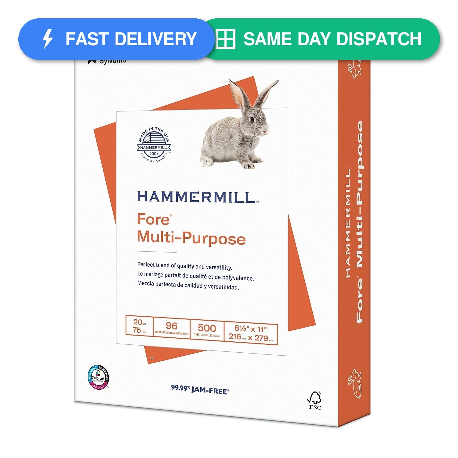 Hammermill Printer Paper, Fore Multipurpose 20 lb Copy Paper, 8.5 x 11-1…