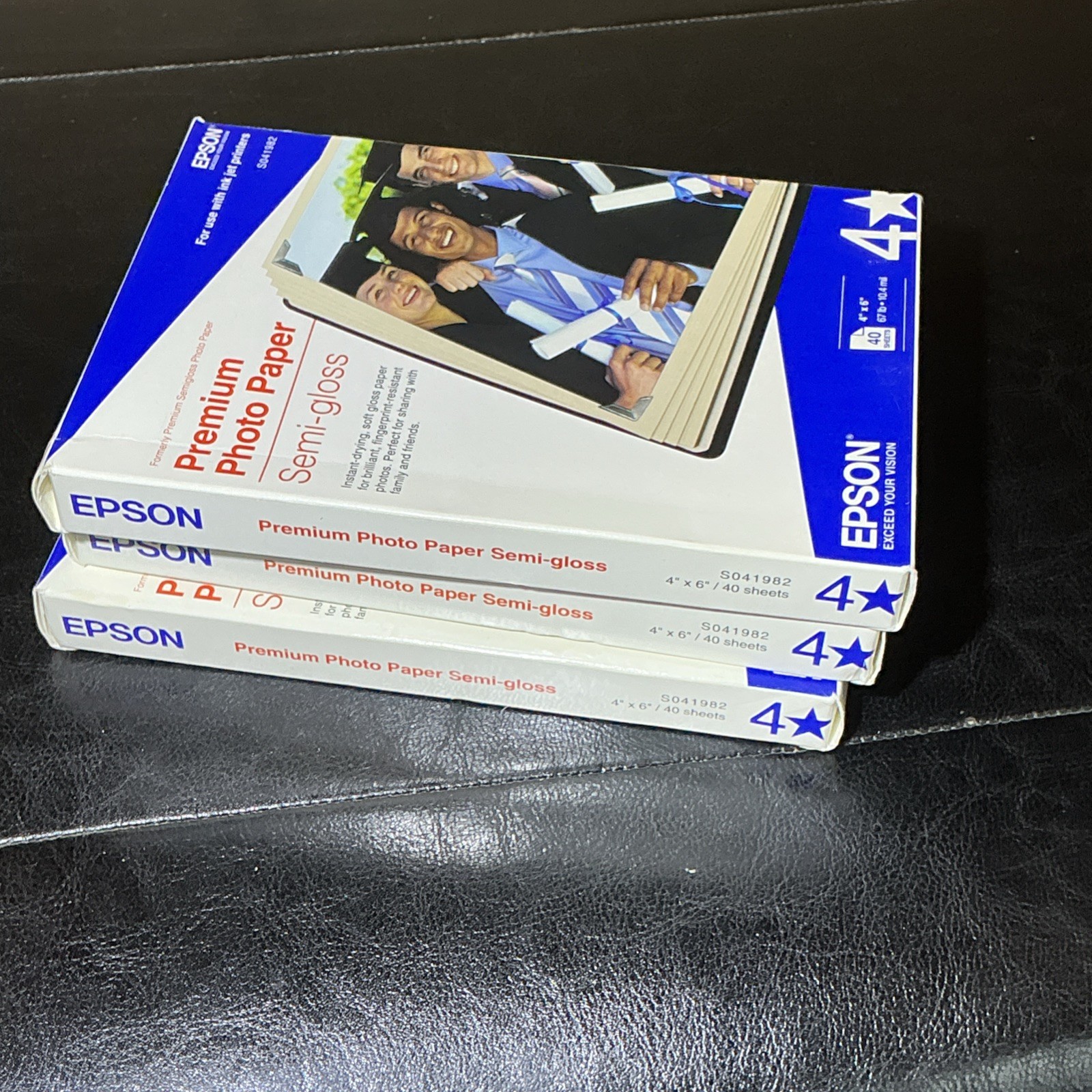 Lot Of 3 Epson Premium Photo Paper Semi Gloss 4″x6″ (40 Sheets Each) 120 Total