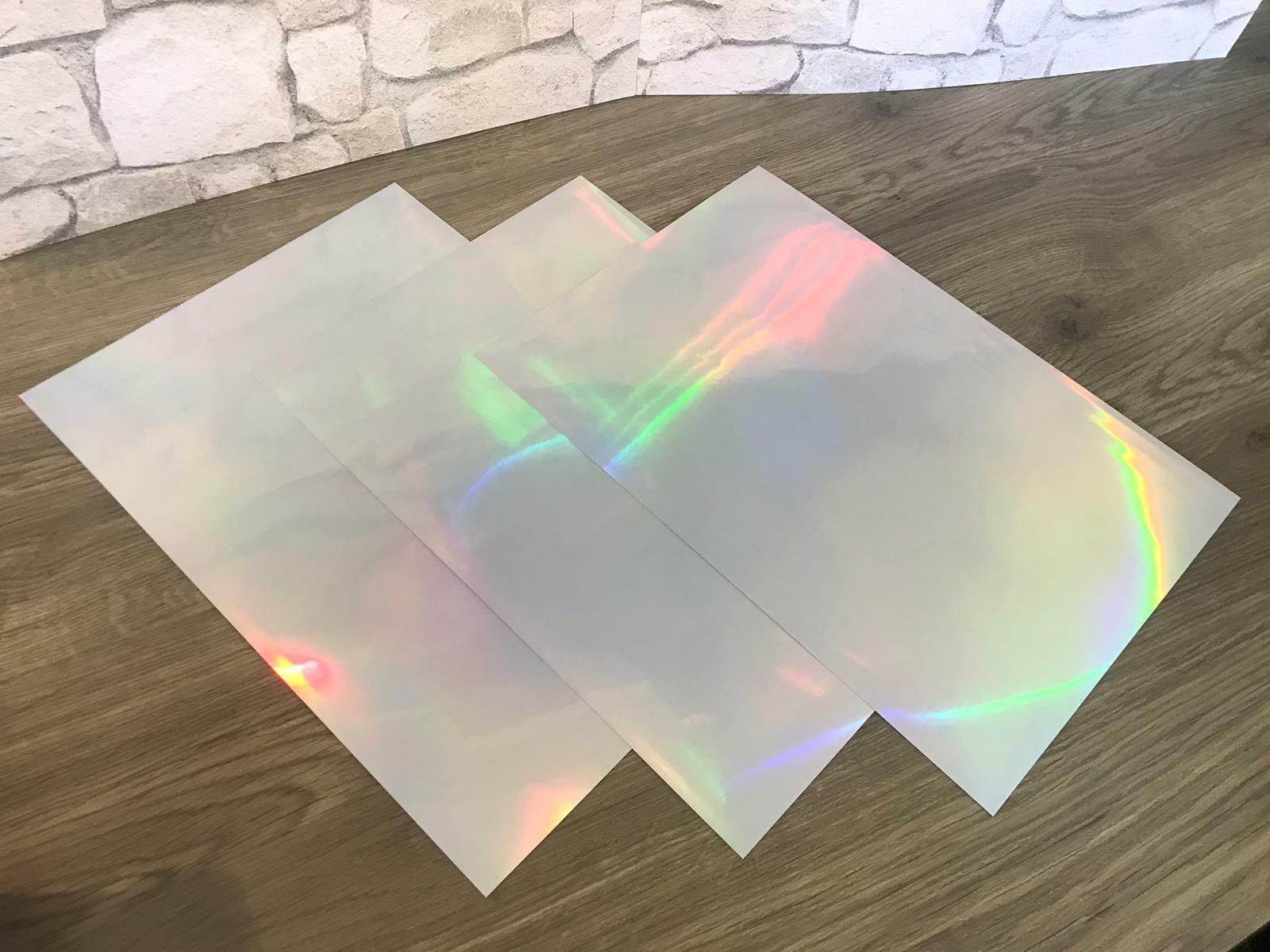 10 A4 Premium HOLOGRAPHIC Self Adhesive INKJET Printable PP Film Sticker Sheets