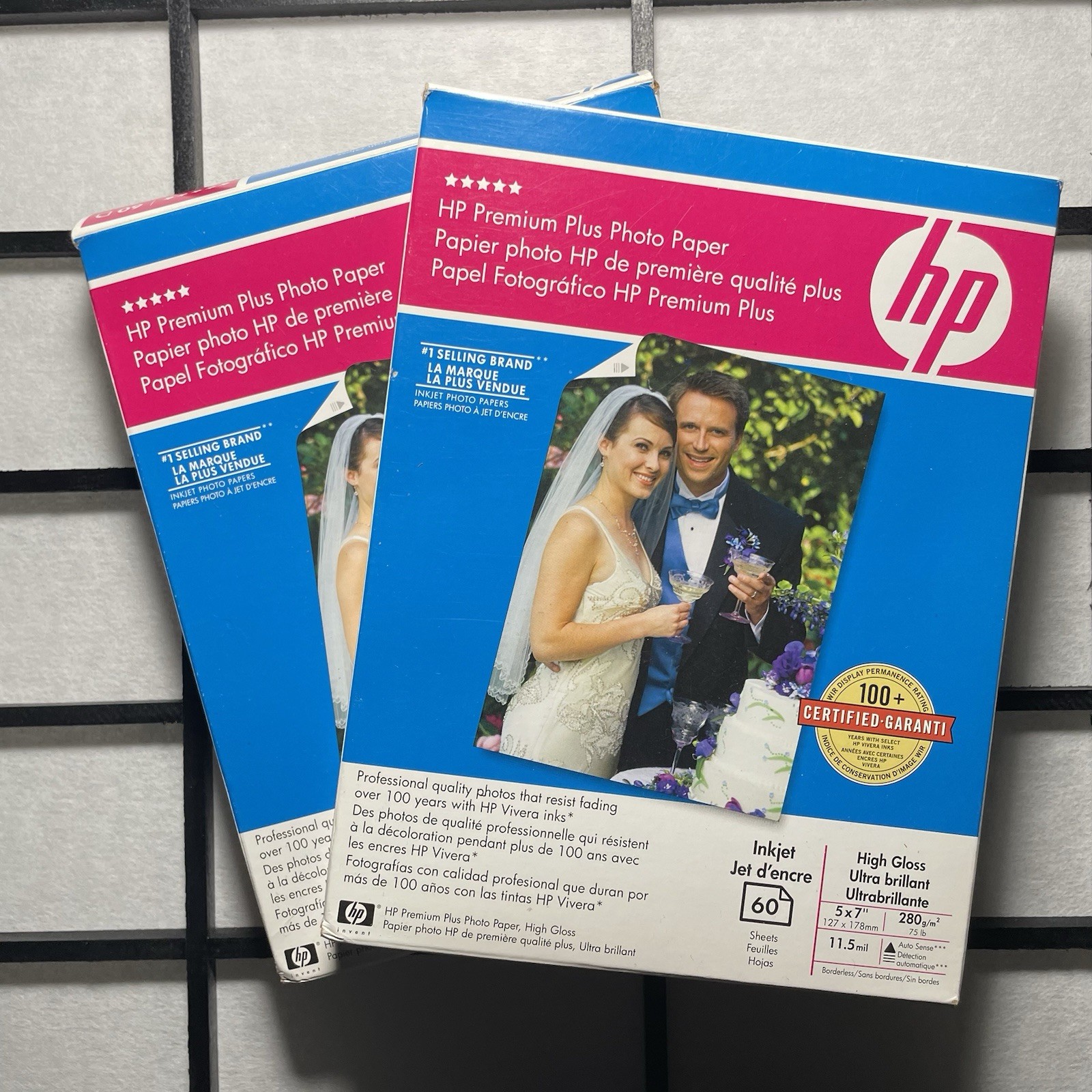 Lot (2) HP Premium Plus Photo Paper High Gloss 5×7” TTL 180 Sheets – Inkjet
