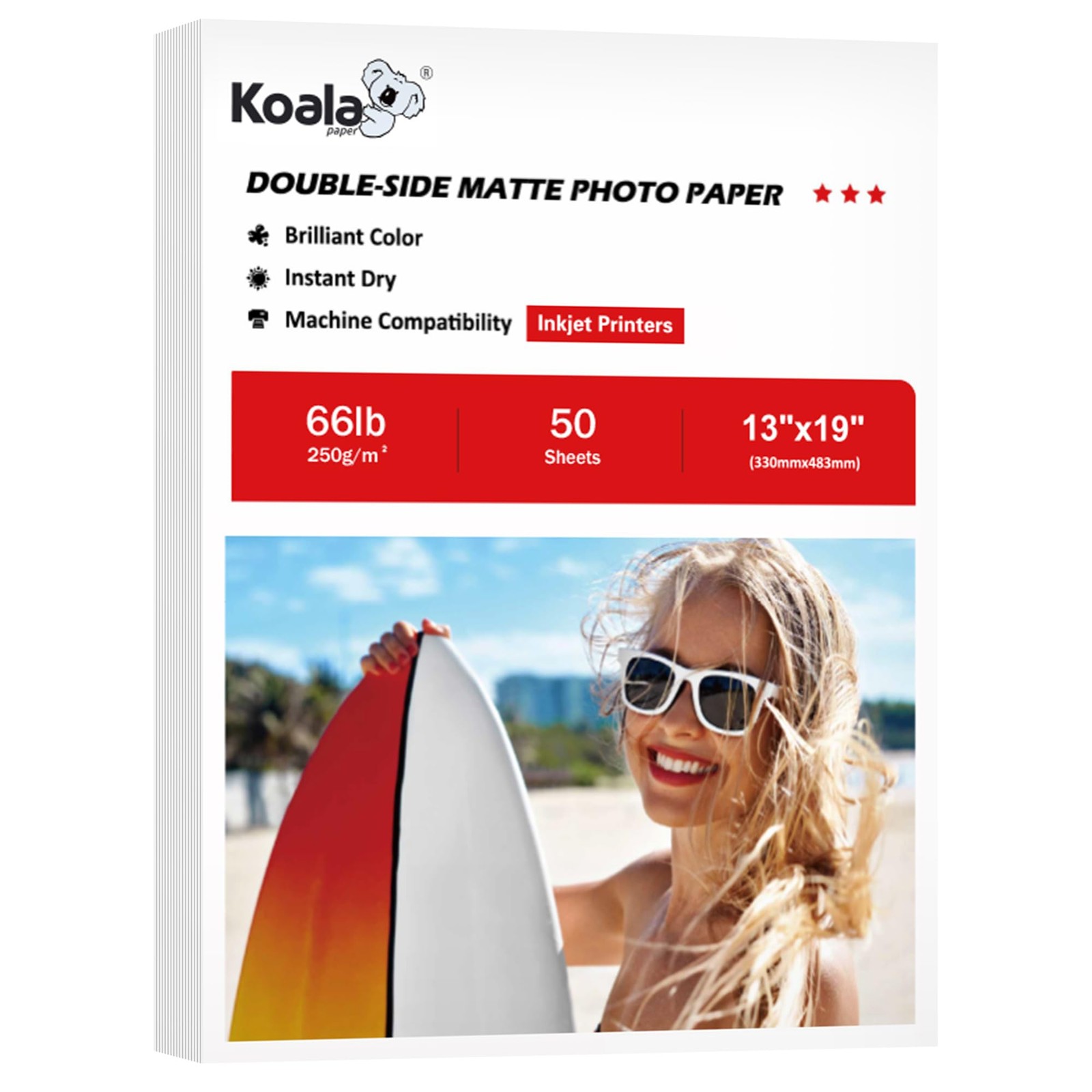 50 PCS Double Sided Matte Thick Photo Paper 13×19 Inch Heavyweight 250gsm