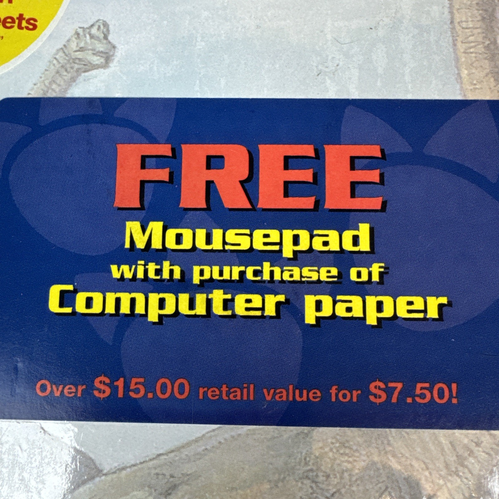VTG 1997 Dinosaur Printer Paper 100-Pk + MOUSE PAD Sealed USPS Brontosaurus USA