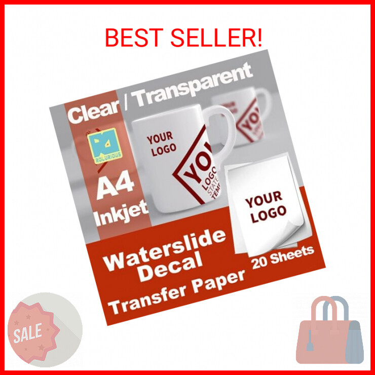 Waterslide Decal Paper 20 Sheets Inkjet Clear Printable A4 Size Transparent Wate