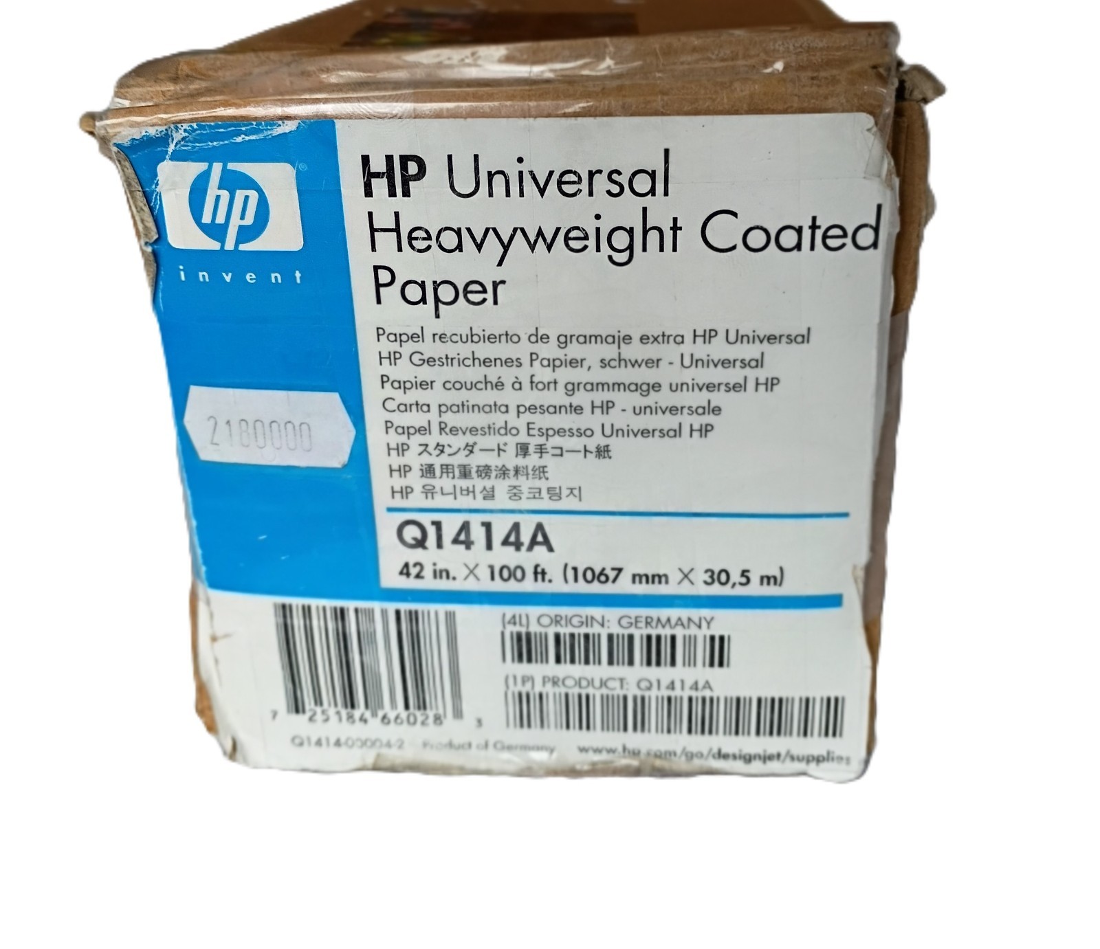 HP Q1414A Universal Heavyweight Coated Paper 42″ x 100′ Roll Q1414B DesignJet
