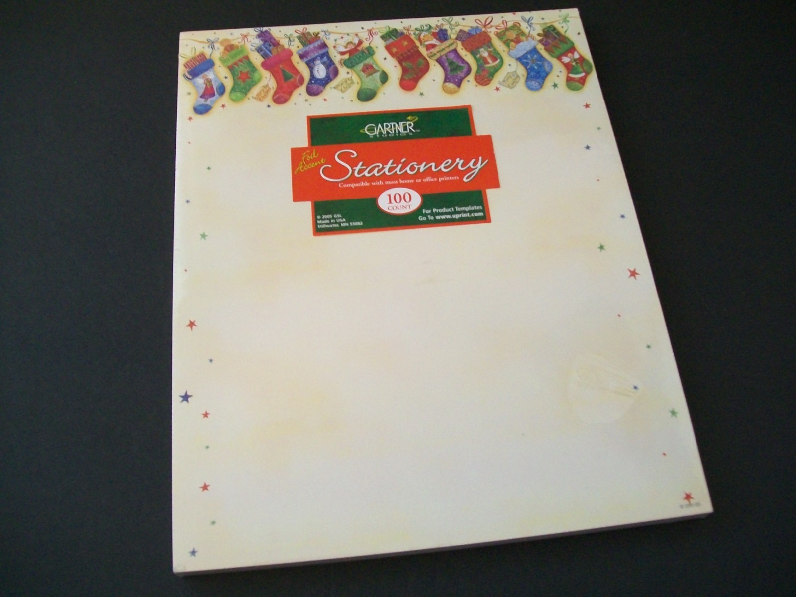 Christmas Stockings Vintage Designer Computer Paper 100 Sheets New & Sealed
