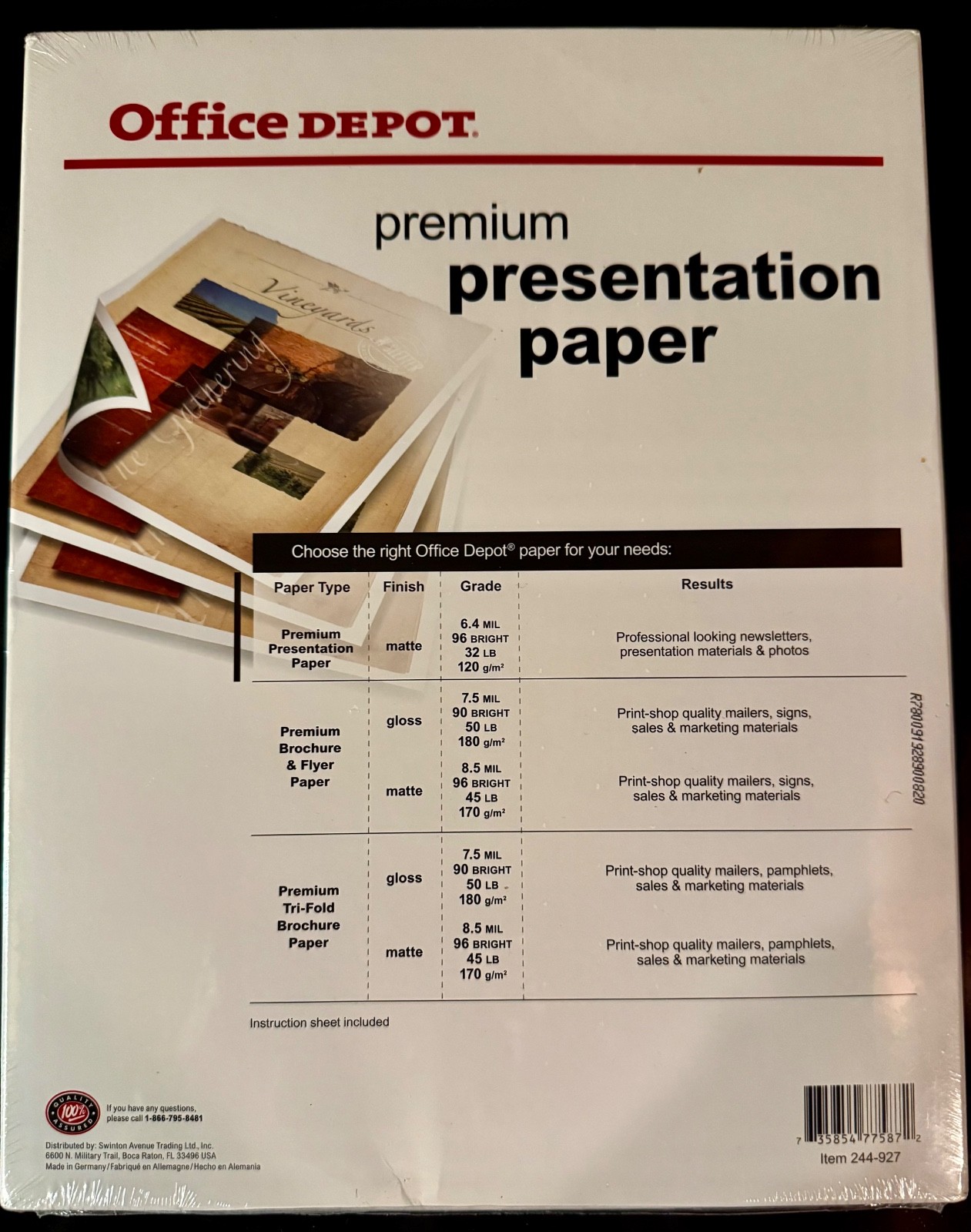 Office Depot Premium Matte Inkjet Laser Presentation Paper extra heavy 100 sheet