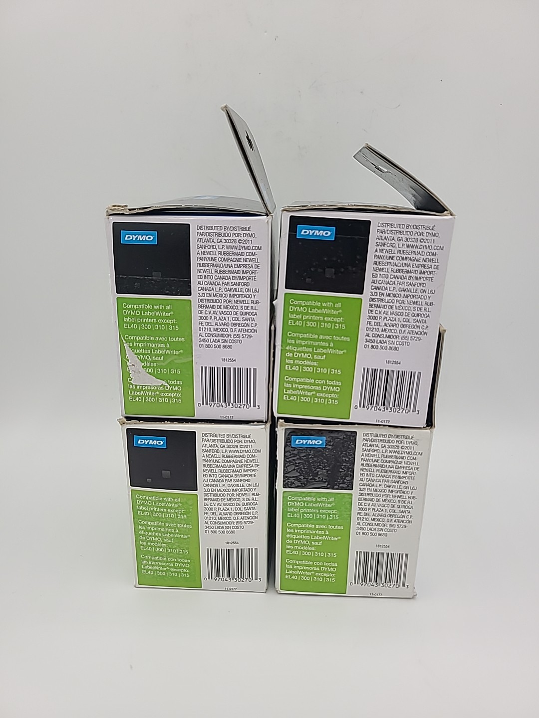 Lot (4) Genuine DYMO 30270 LW Continuous Receipt Paper White 2-1/4″ x 300′ Rolls