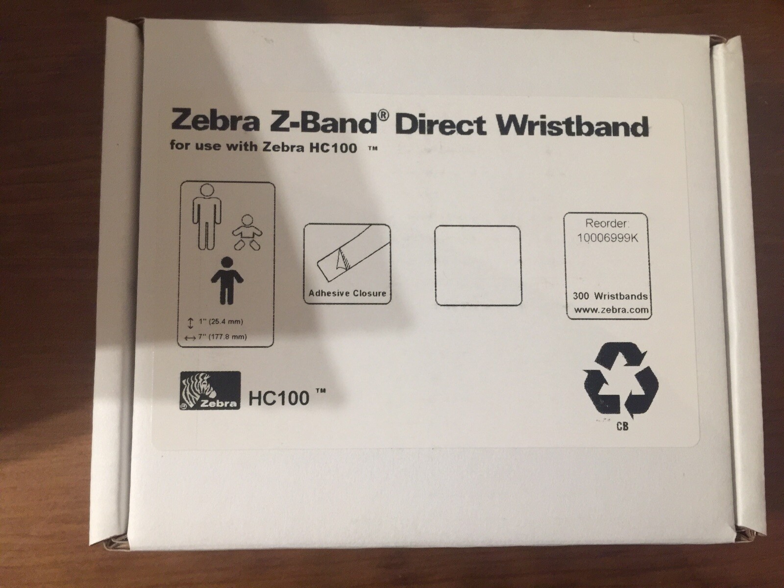 Zebra Z-Band Soft Wristbands 10006999K- 300 Bands Cartridge