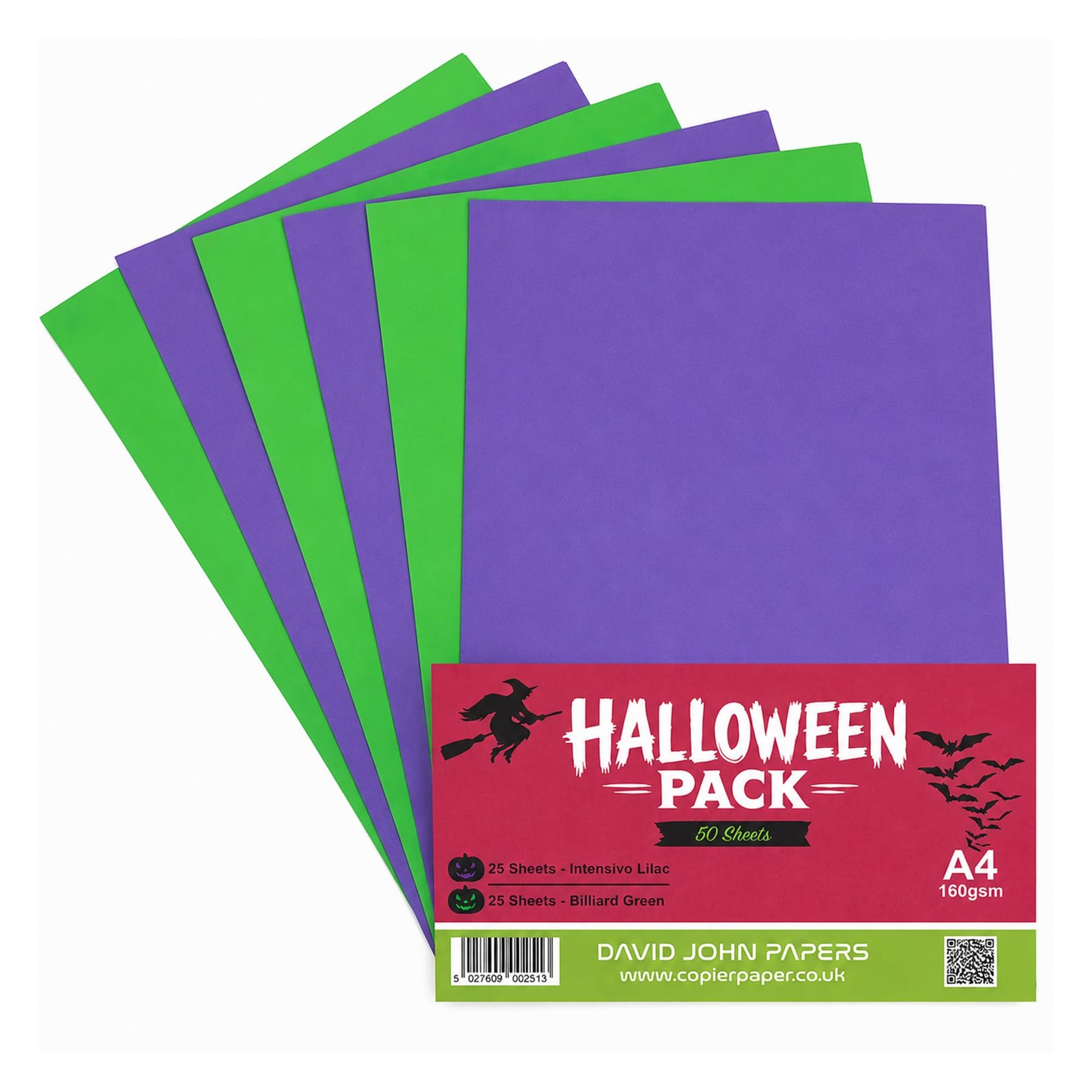 160gsm A4 Halloween Cardboard Box, Purple/Green 50 Sheets, 25 Intense Lilacs and…
