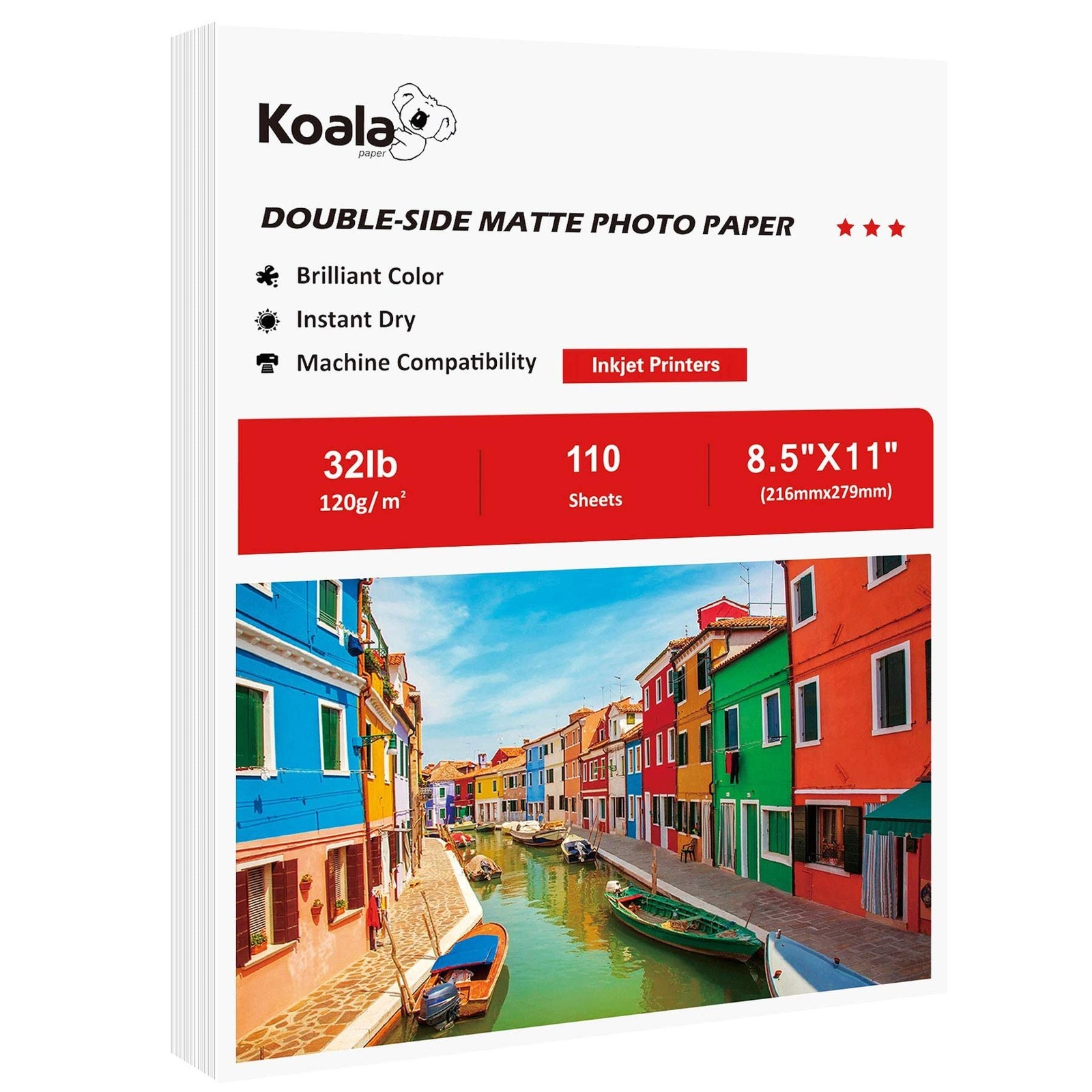 110 Sheets 8.5×11 Inch Thin Presentation Photo Paper Double Sided Matte
