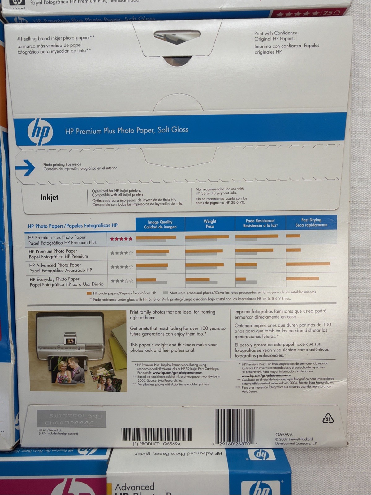 Genuine HP Premium Plus Photo Paper LOT Sheets New 4×6 5×7 8.5×11 LOT of 7 Boxes