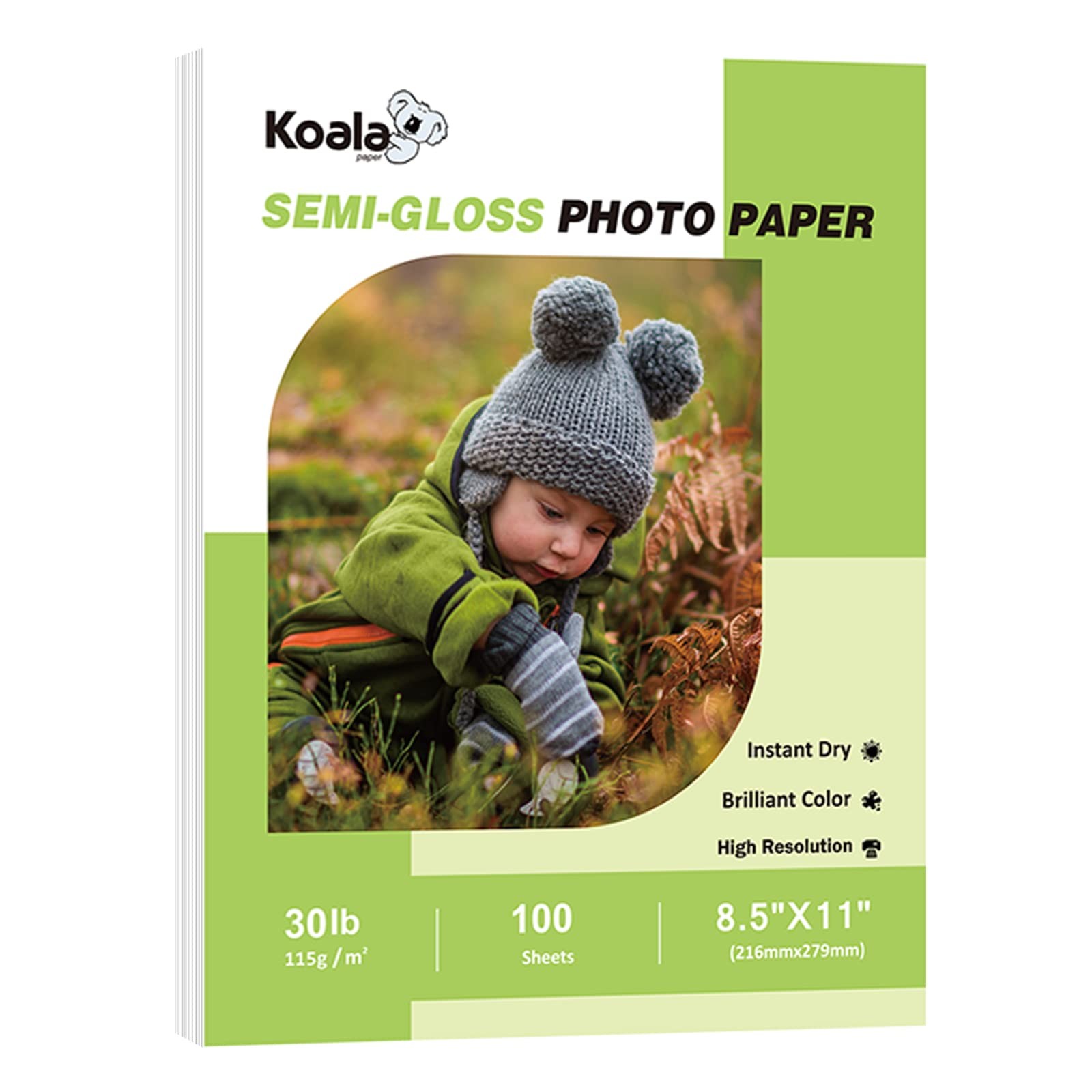 100 Sheets Koala SemiGlossy Photo Paper 8.5×11 Inch Inkjet Brochure Flyer