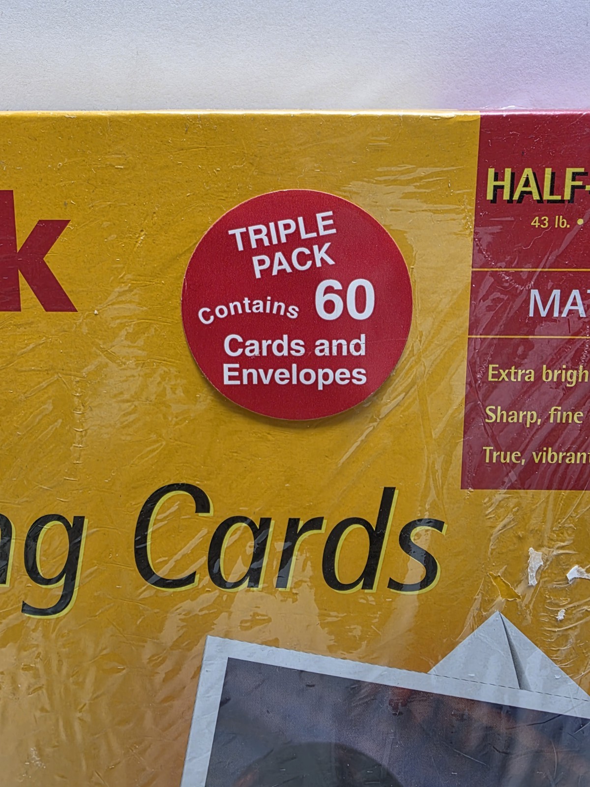 Kodak Inkjet Greeting Cards Triple Pack 60 Cards Envelopes Matte Half Fold New