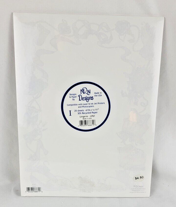 NRN Designs Lingerie Specialty Paper 25 Sheets 8.5″x11″ Laser Ink Jet & Copiers