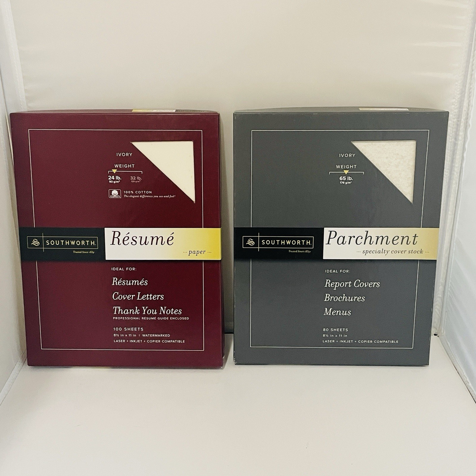Southworth Resume Paper And Parchment Cover Stock 8.5×11 Ivory 180 Sheets Total