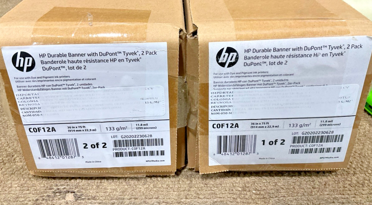 HP DesignJet Tyvek Banner Paper 36 inch x 75 feet C0F12A ✅❤️️✅❤️️ BRAND NEW!!!!