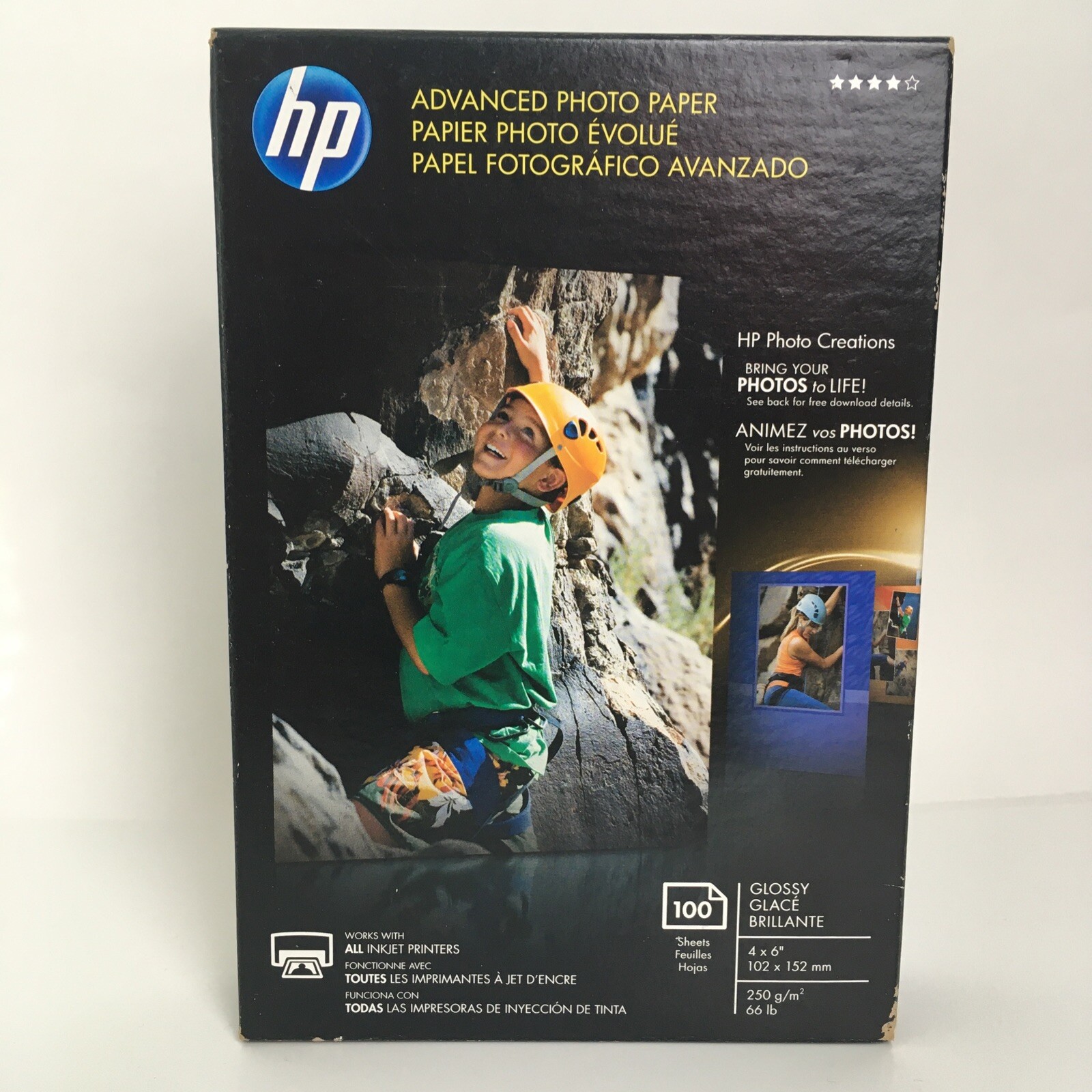HP Advanced Photo Paper 100 Sheets 4 x 6 inch Glossy Borderless New