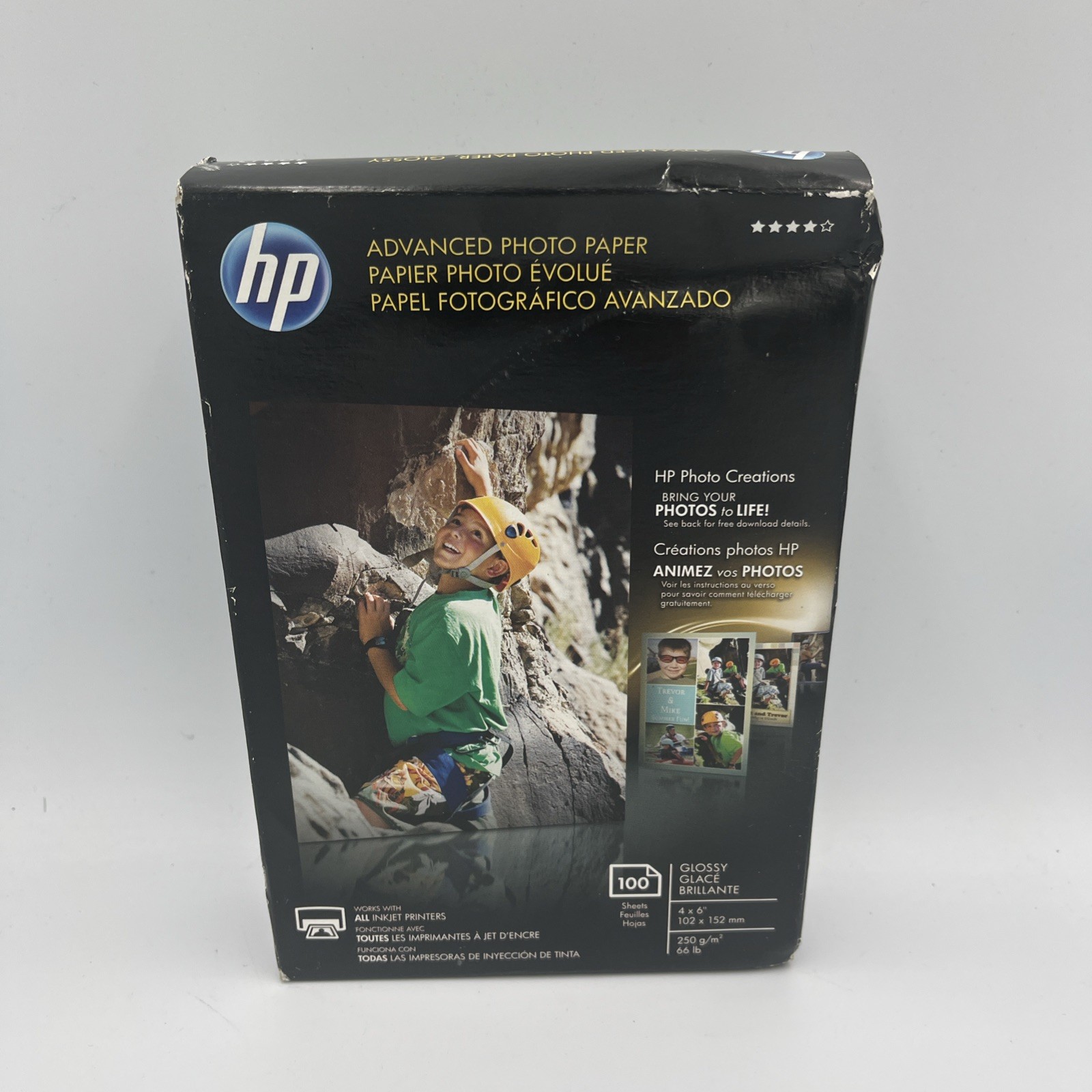 HP Advanced Photo Paper • Glossy • 4”x6” • 100 Sheets • GLOSSY • New /Sealed Box