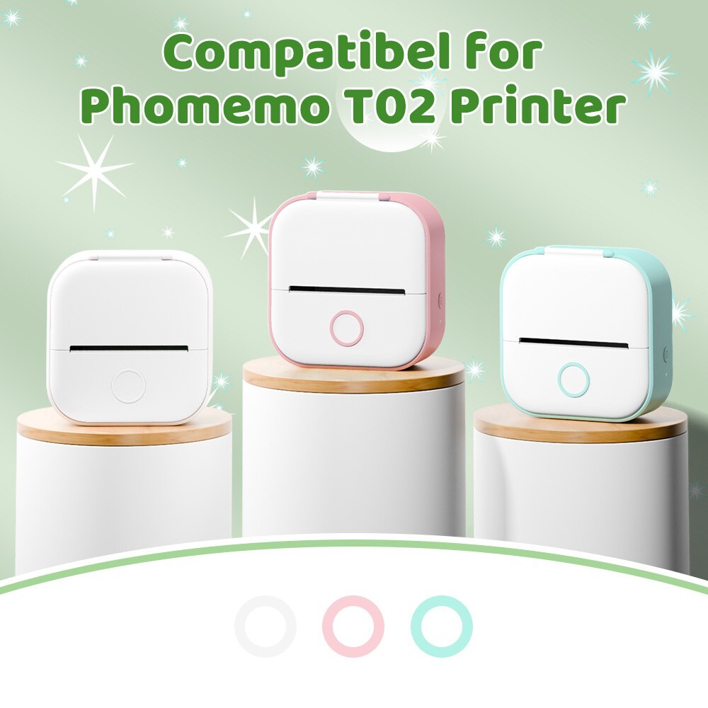3 Rolls Thermal Paper Sticker Self-adhesive 50mm*3.5m for Phomemo T02 Printer