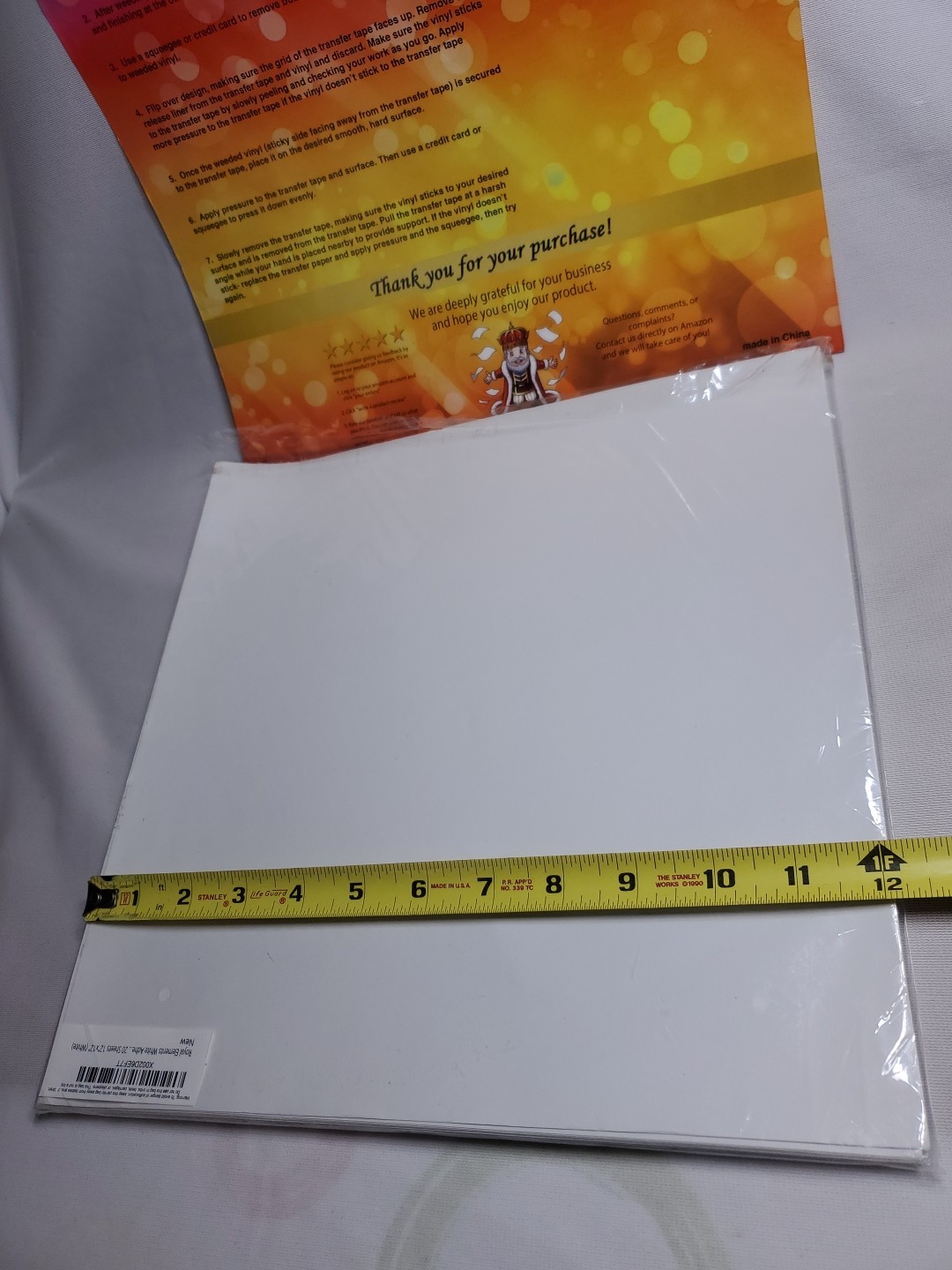 Ink Jet Printable Vinyl Paper Glossy 20 Sheets Self Adhesive Create Designs 12″
