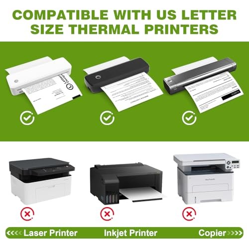 BPA Free 100 Sheets 8.5×11 US Letter Thermal Printer Paper