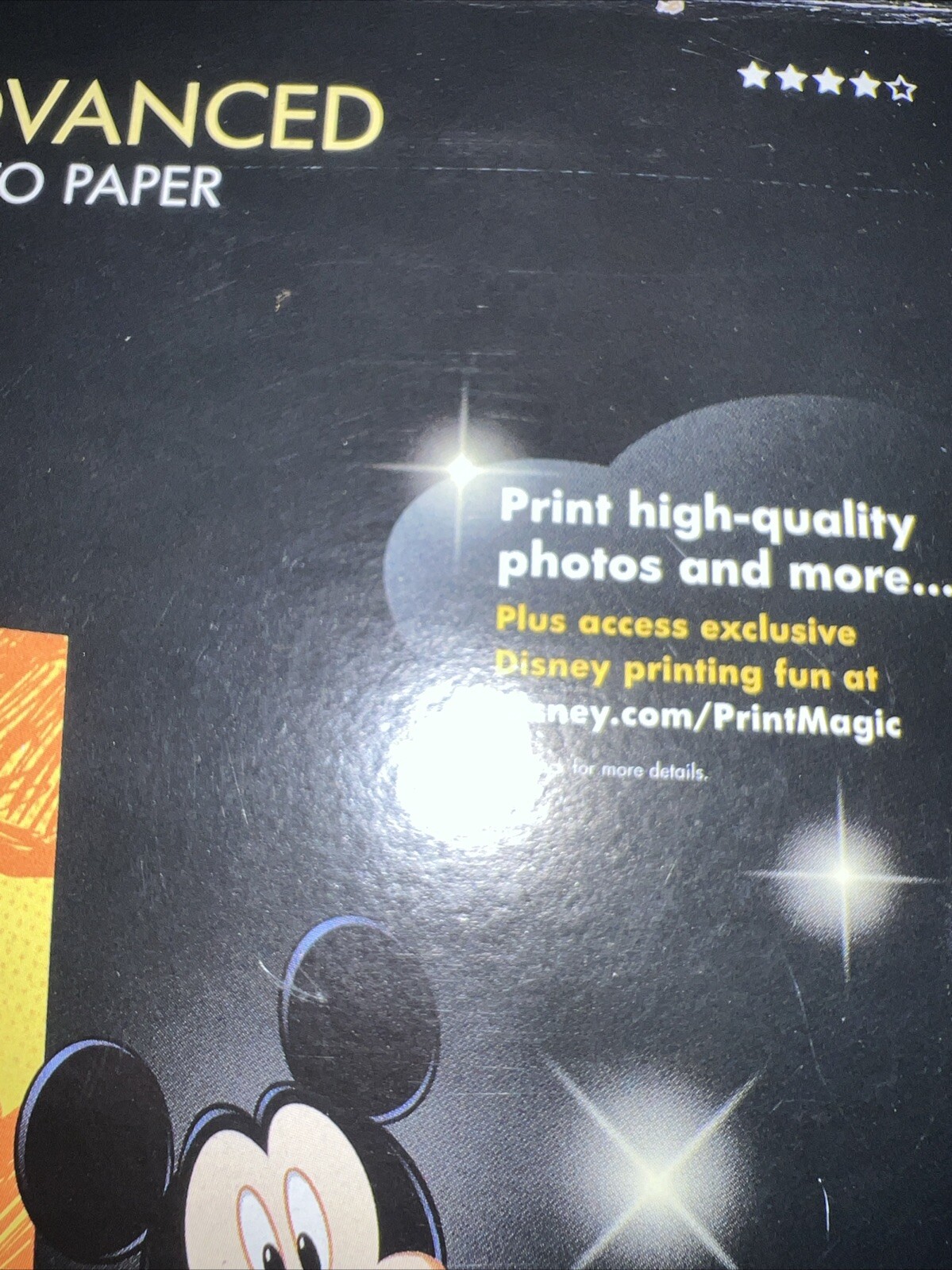 Disney HP Q6638A Advanced 4 x 6 Photo Glossy Inkjet Paper (100 Sheets) Open Box