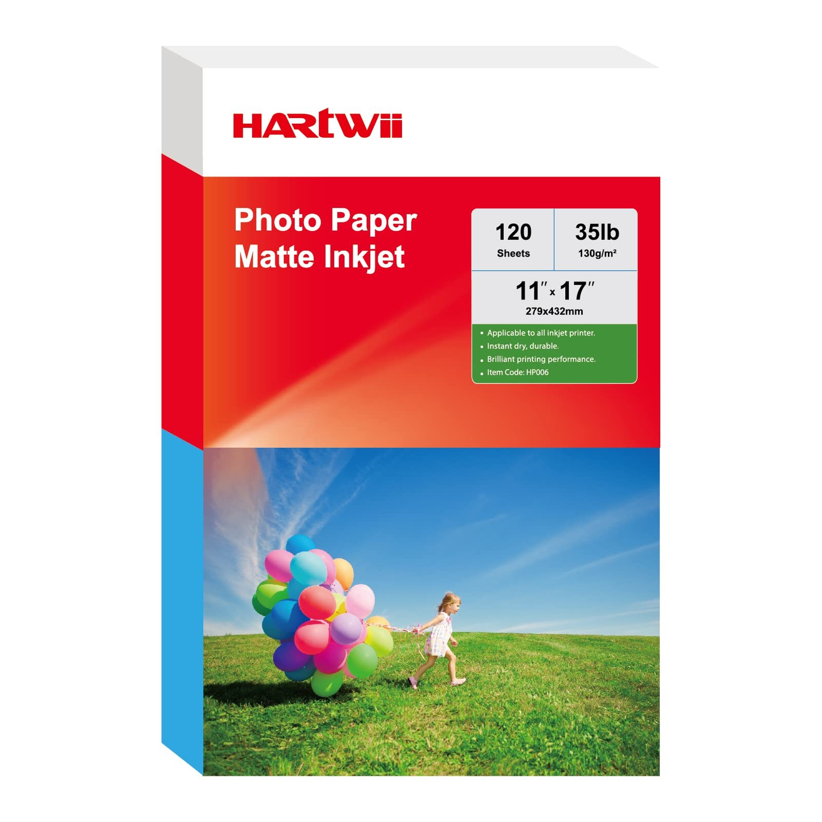 120 Sheets Tabloid 11×17 In Thin Matte Presentation Photo Paper Dye Ink
