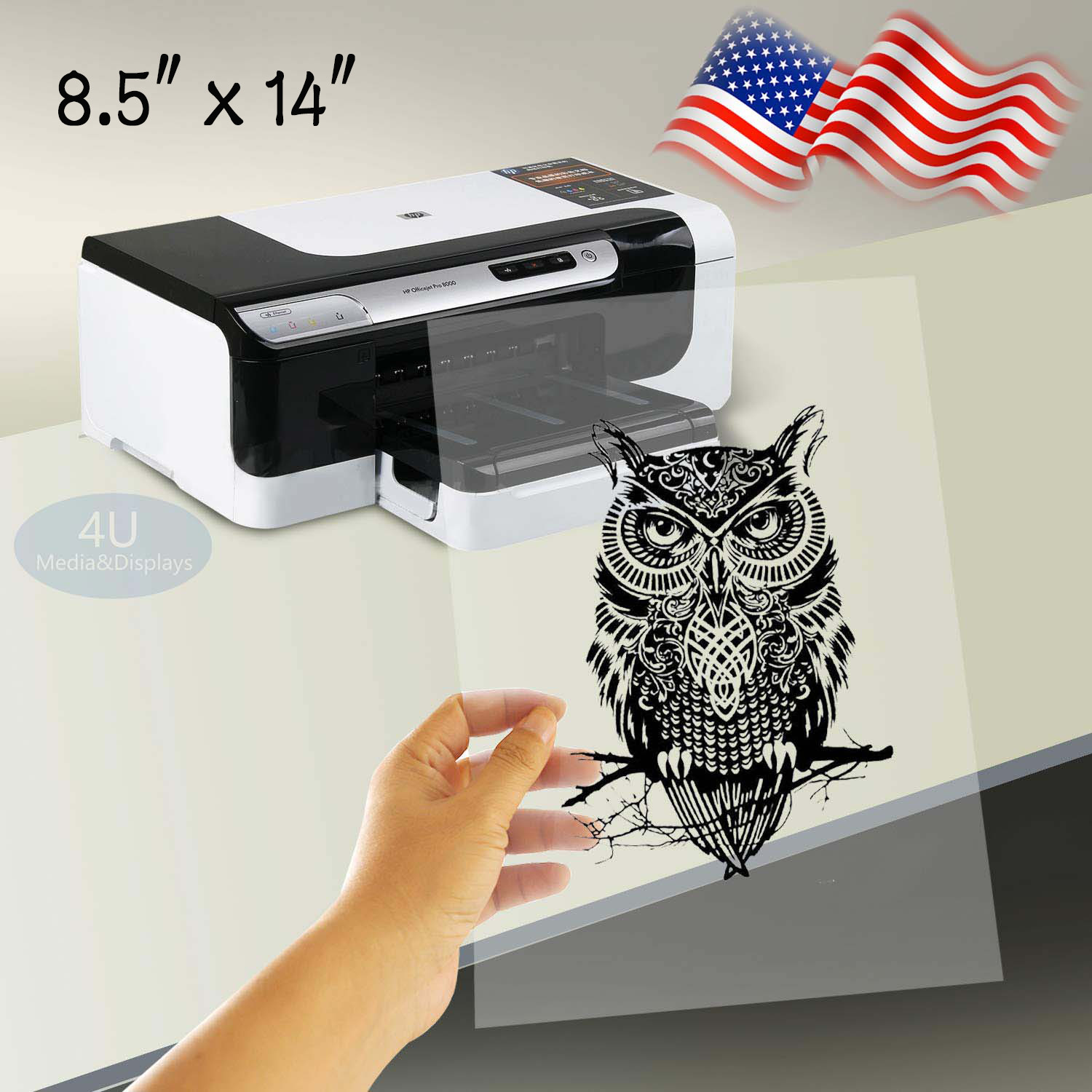50 sheets，Waterproof Inkjet Milky Transparency Screen Printing Film 8.5 “x 14”