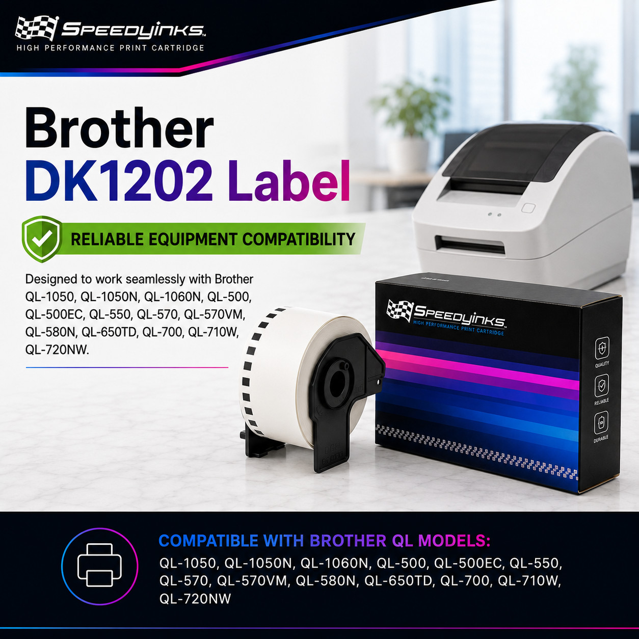 2PK Compatible DK-1202 Shipping Labels – 2.4 in x 3.9 in (62 mm x 100 mm)