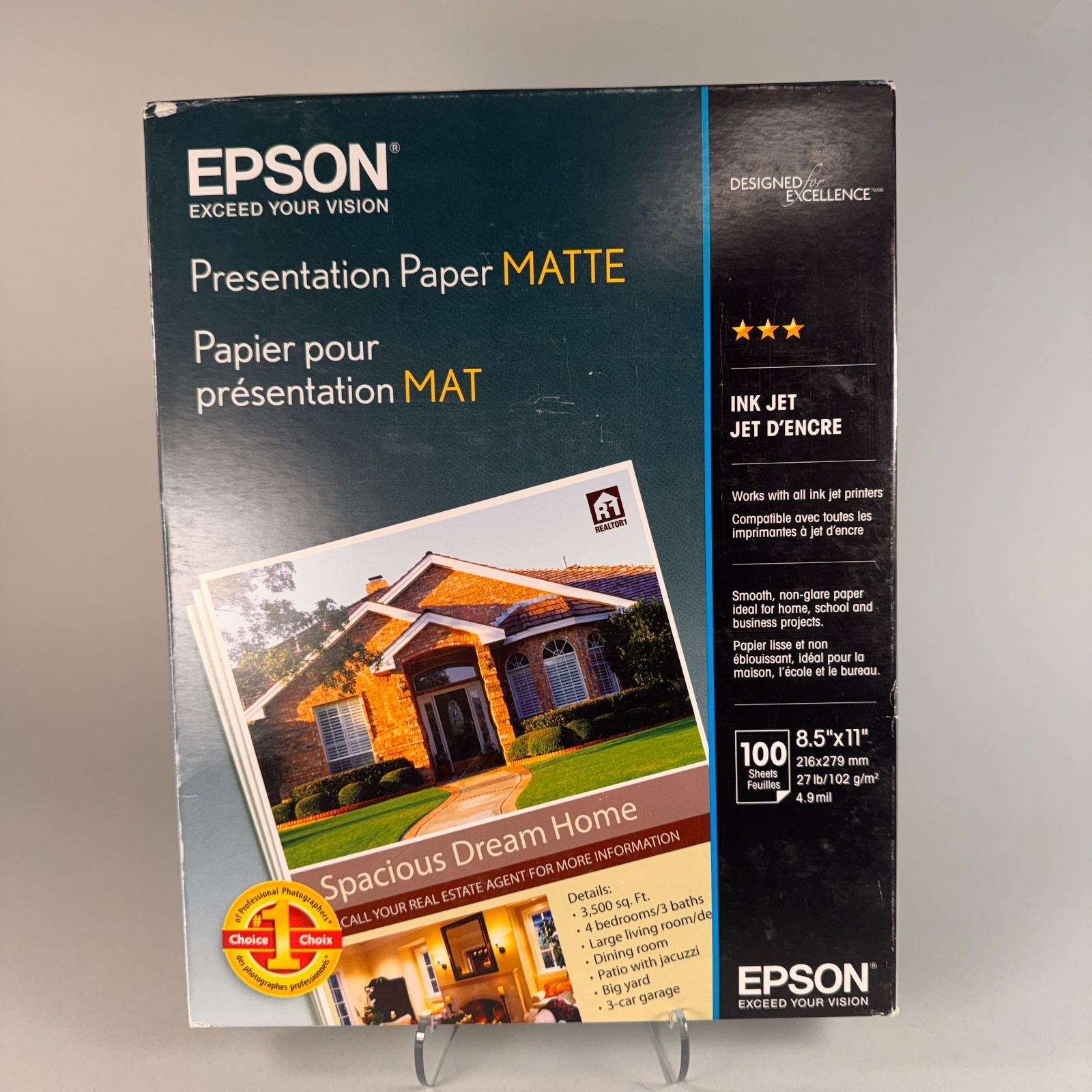 Epson Presentation Paper MATTE. S041062. 8-1/2 x 11. 100 sheets. NIP