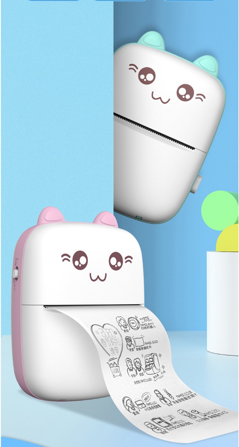 Mini Printer Portable Mini Bluetooth WiFi New Wrong Printer Mobile Phone Photo T