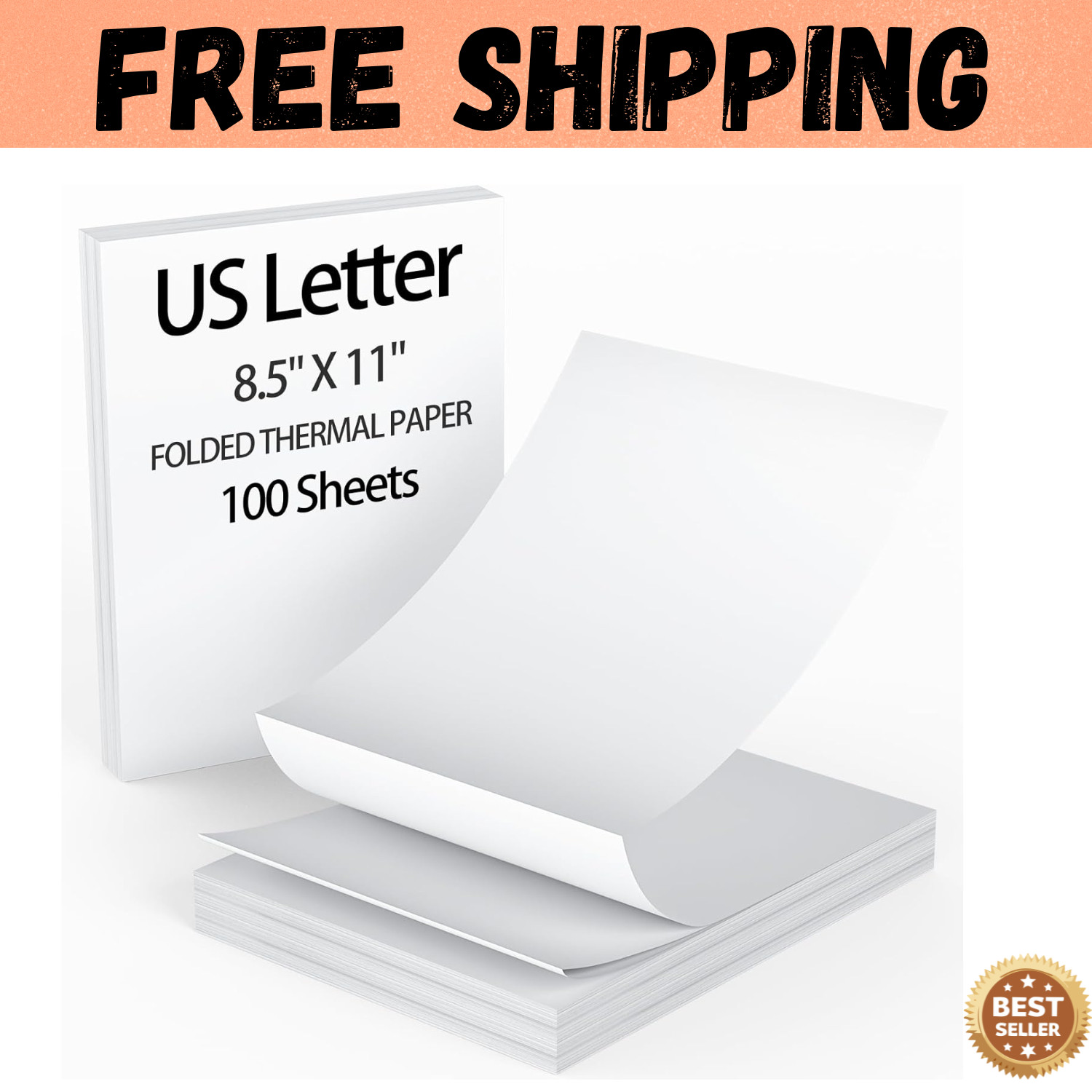 100 Sheets Thermal Printer Paper 8.5 X 11 Inch US Letter Size Thermal Paper