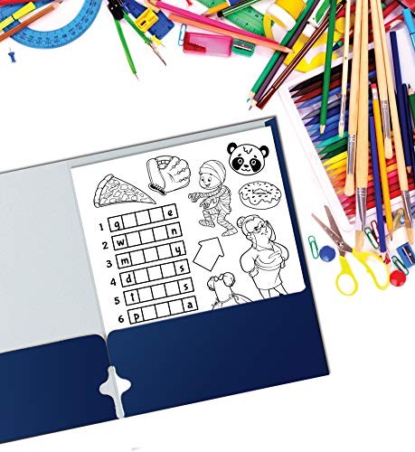 Two Pocket Portfolio Folders, 50-Pack, Blue, Letter Size Paper Folders, by ,