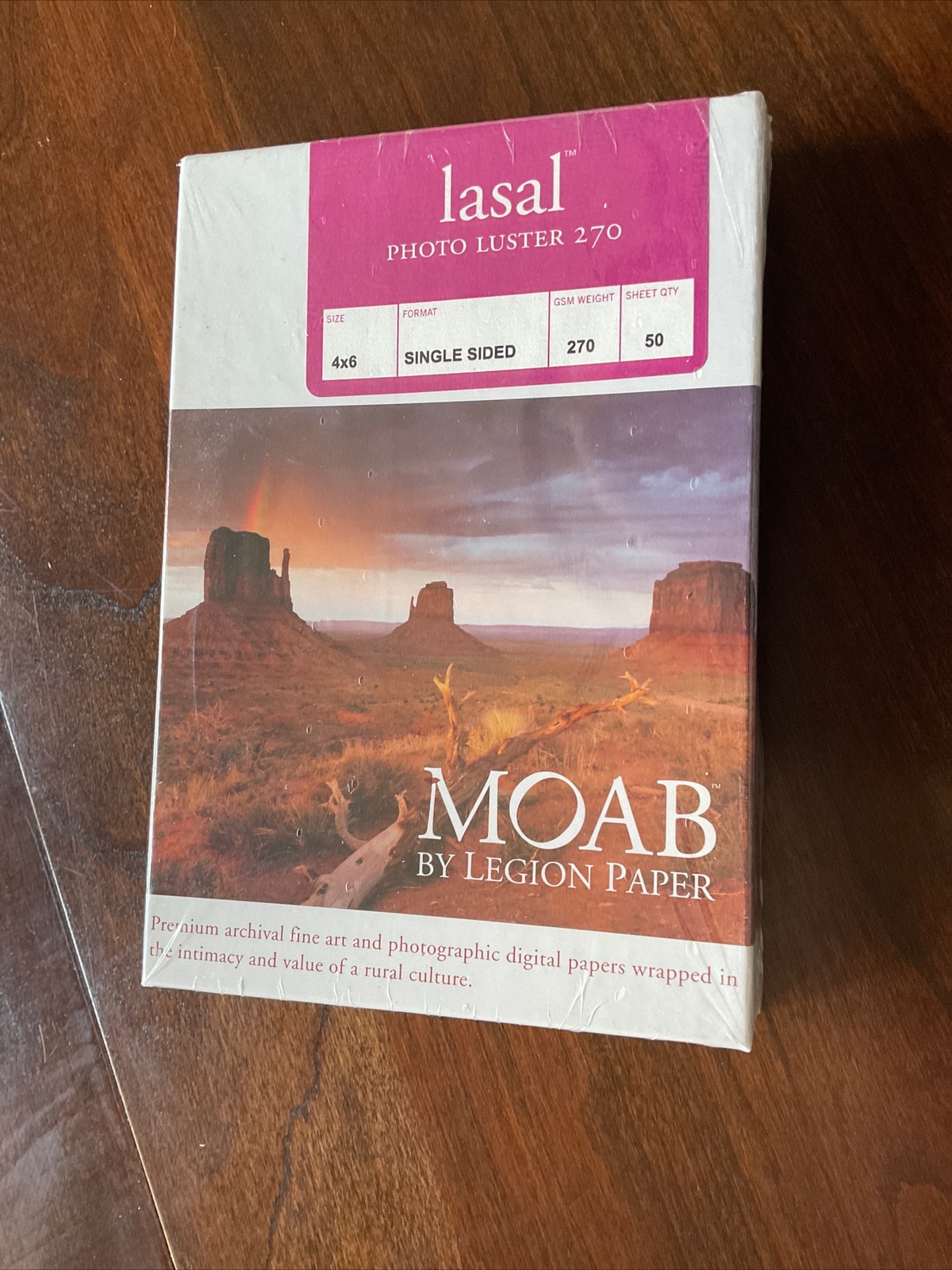 MOAB By Legion Paper Lasal Photo Luster 270 “4×6”50 Sheets Single Sided NEW