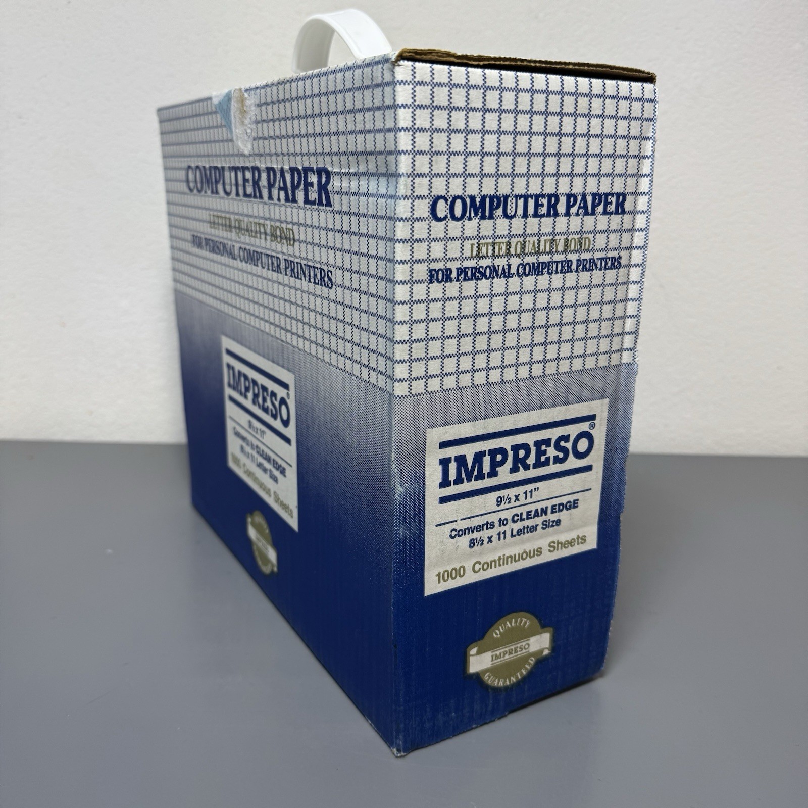 Impreso Computer Paper Letter Quality Bond 1000 Continuous Sheets Letter Size