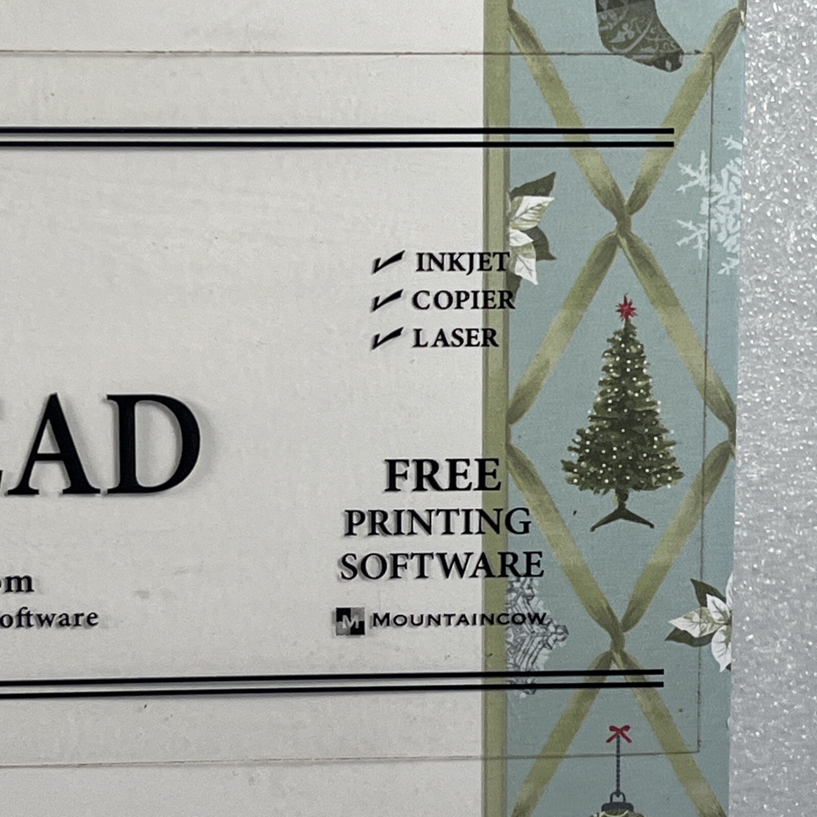 Christmas Decorations Letterhead 100 Count Holly Christmas Tree Stocking New