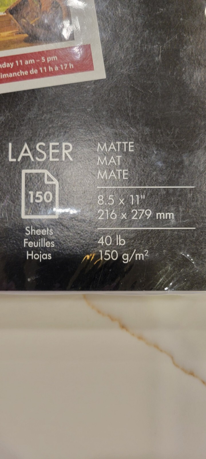 HP Color Laser Brochure Paper 40lb 150g/m Q6543A 150 sheets/Pack 150g, Matte