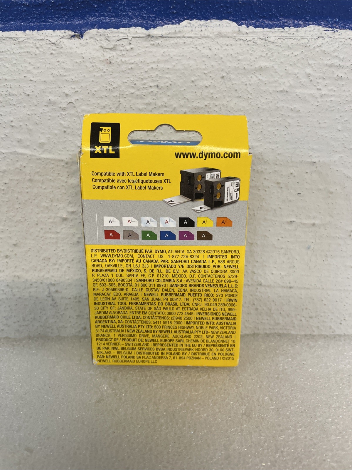 Dymo 1868743 XTL 24mm x 7m All-Purpose Vinyl Black on Clear New