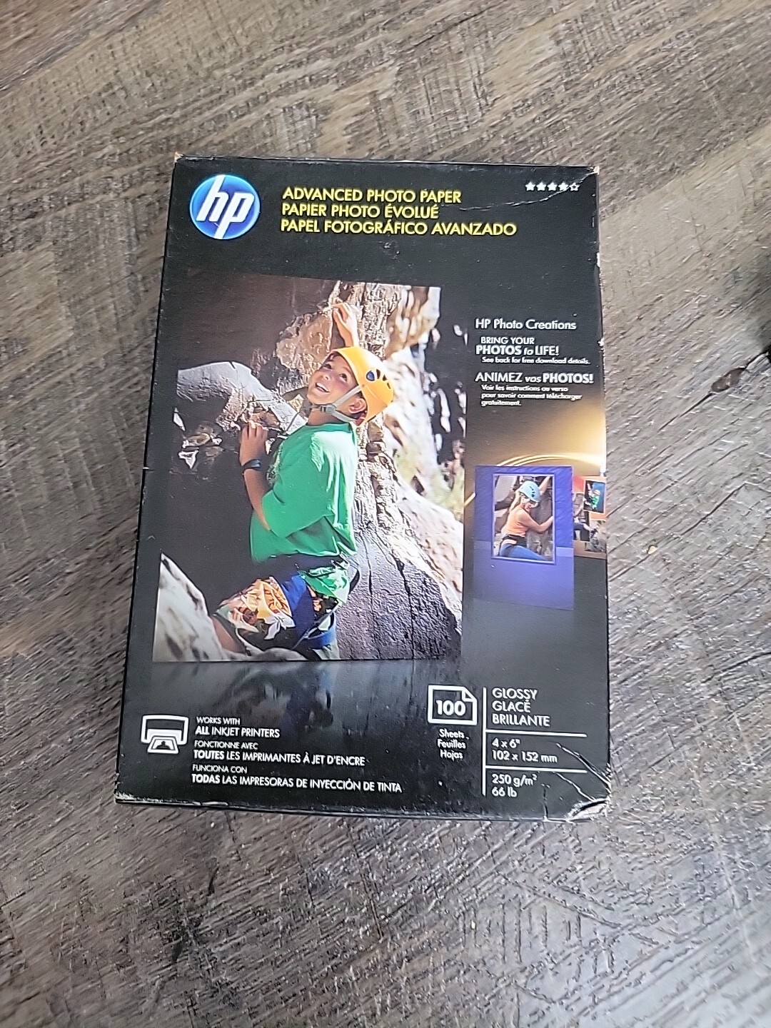 HP Photo Paper Advanced Glossy Q6638A 100 4×6 Sheets Per Pack New Sealed