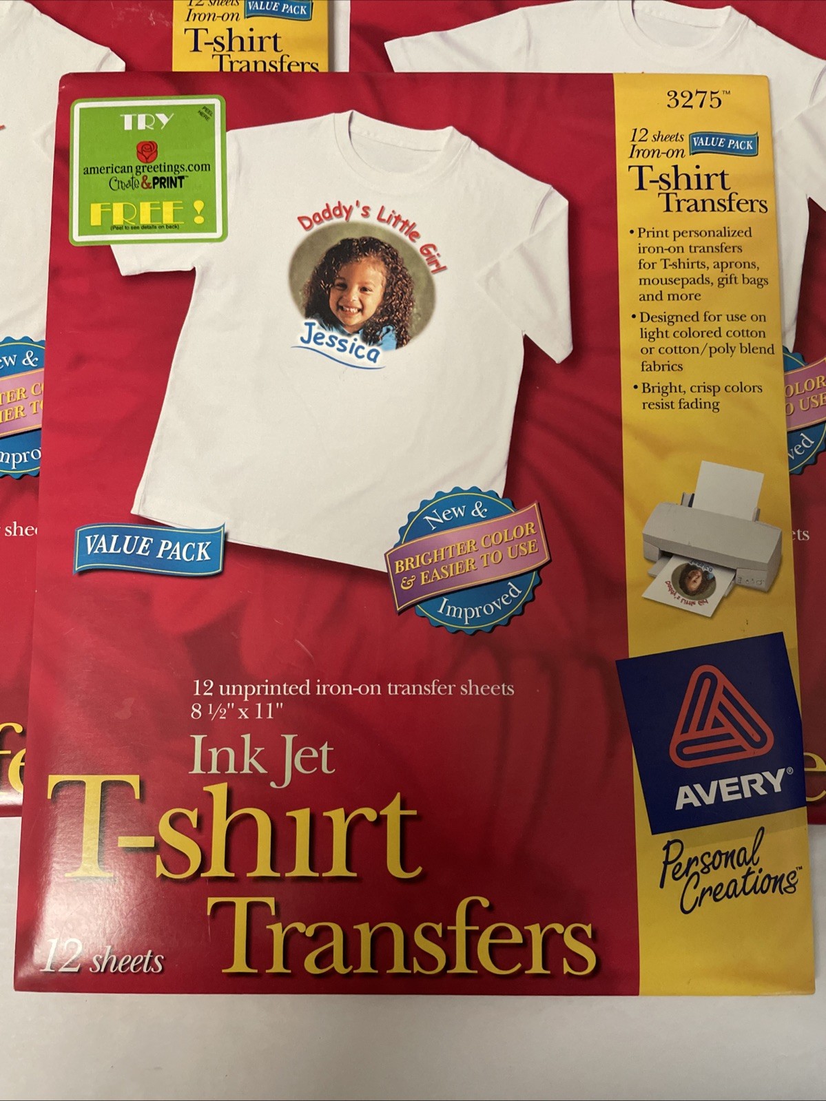 Avery Transfers T-shirt Iron-On Inkjet Printer 3275 8.5″x 11″ 35 Sheets