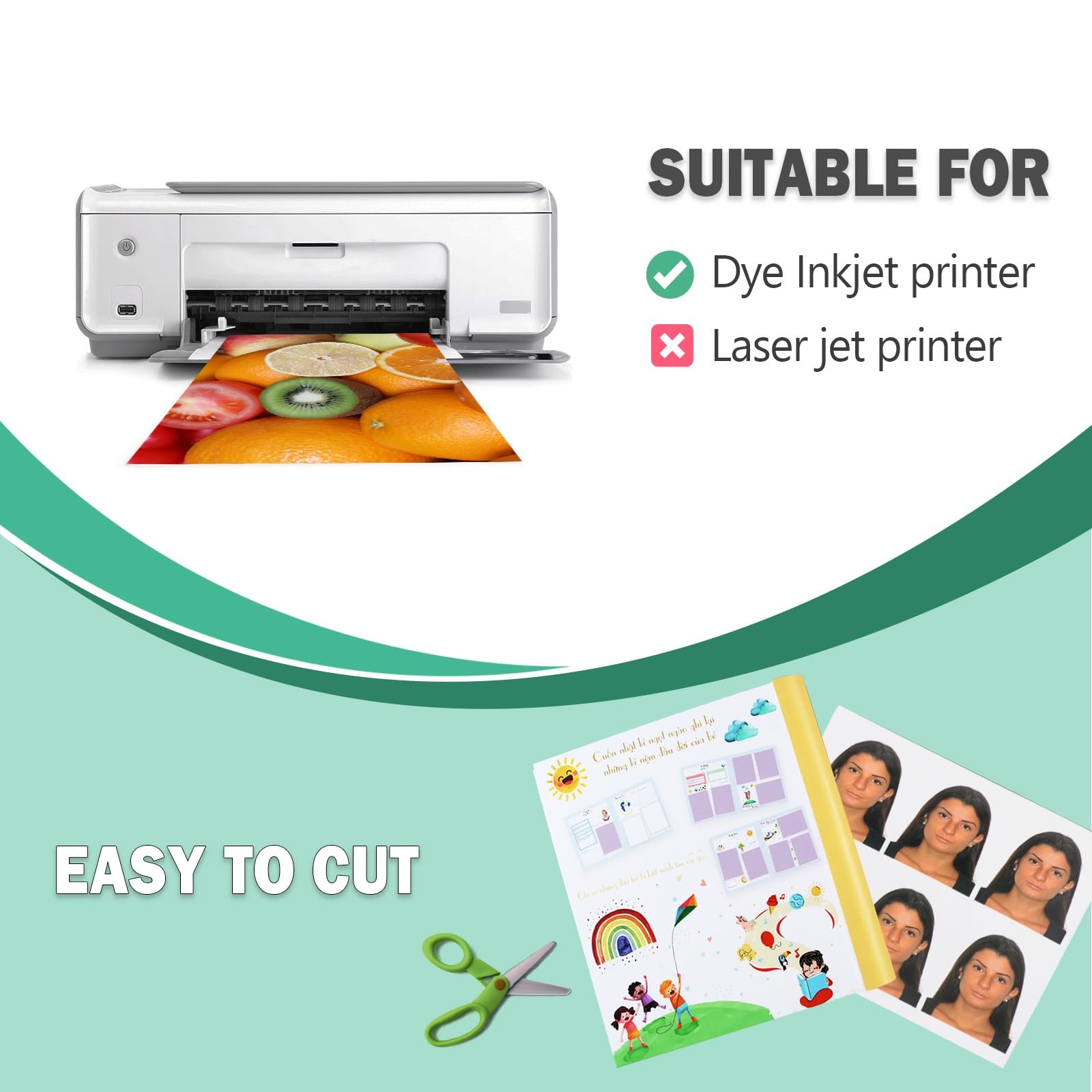 150-Pack Glossy Photo Paper 3.5×5 4×6 5×7 Assorted Sizes for Inkjet