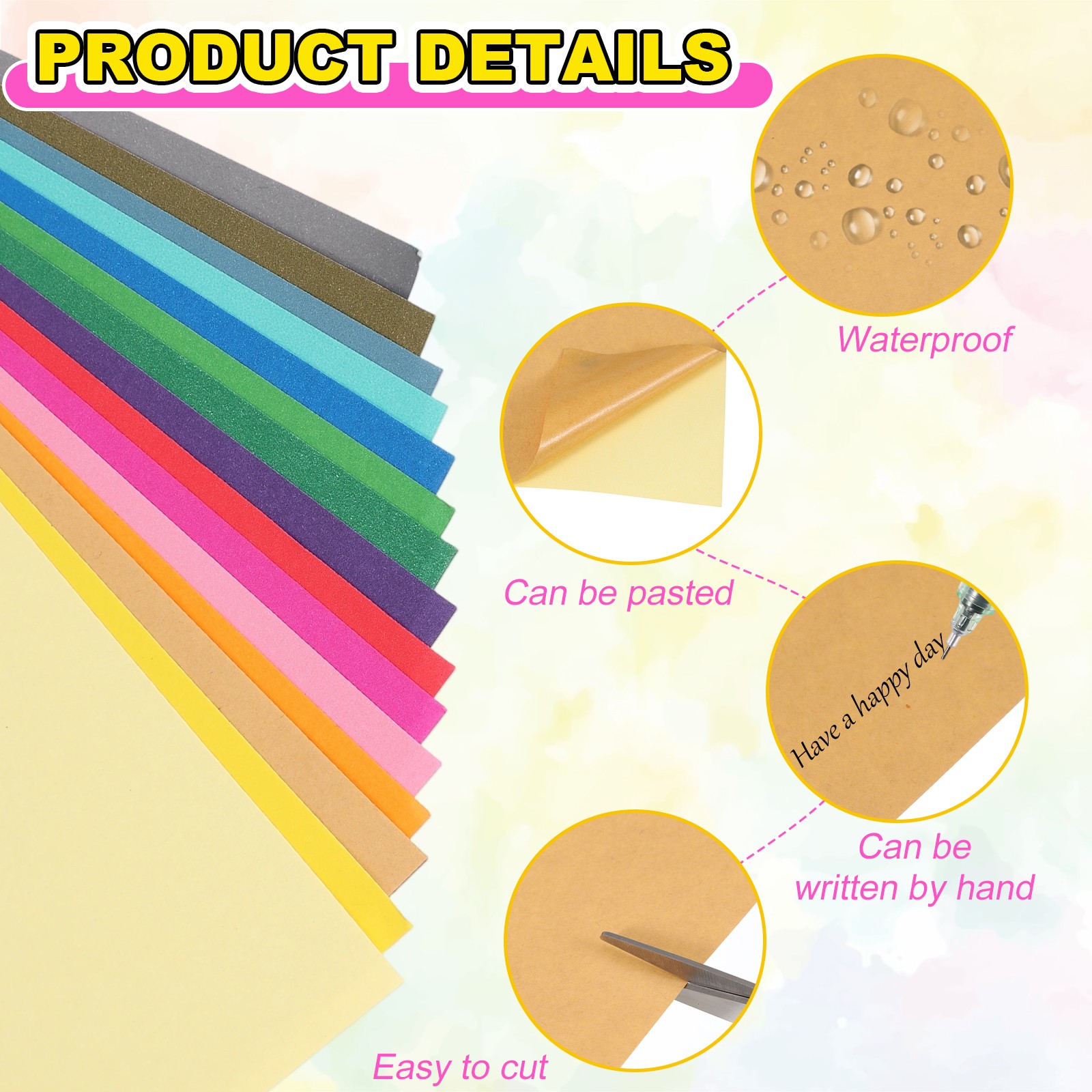 40 sheets A4 adhesive labels for shipping, light brown color
