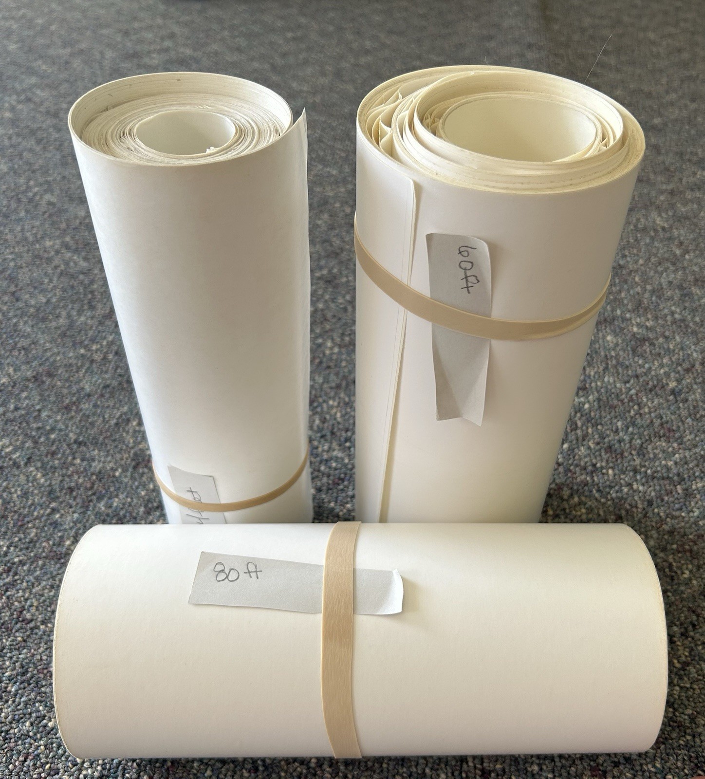 3 Rolls Of Thermal Adhesive Paper Totaling 9inch X 204feet