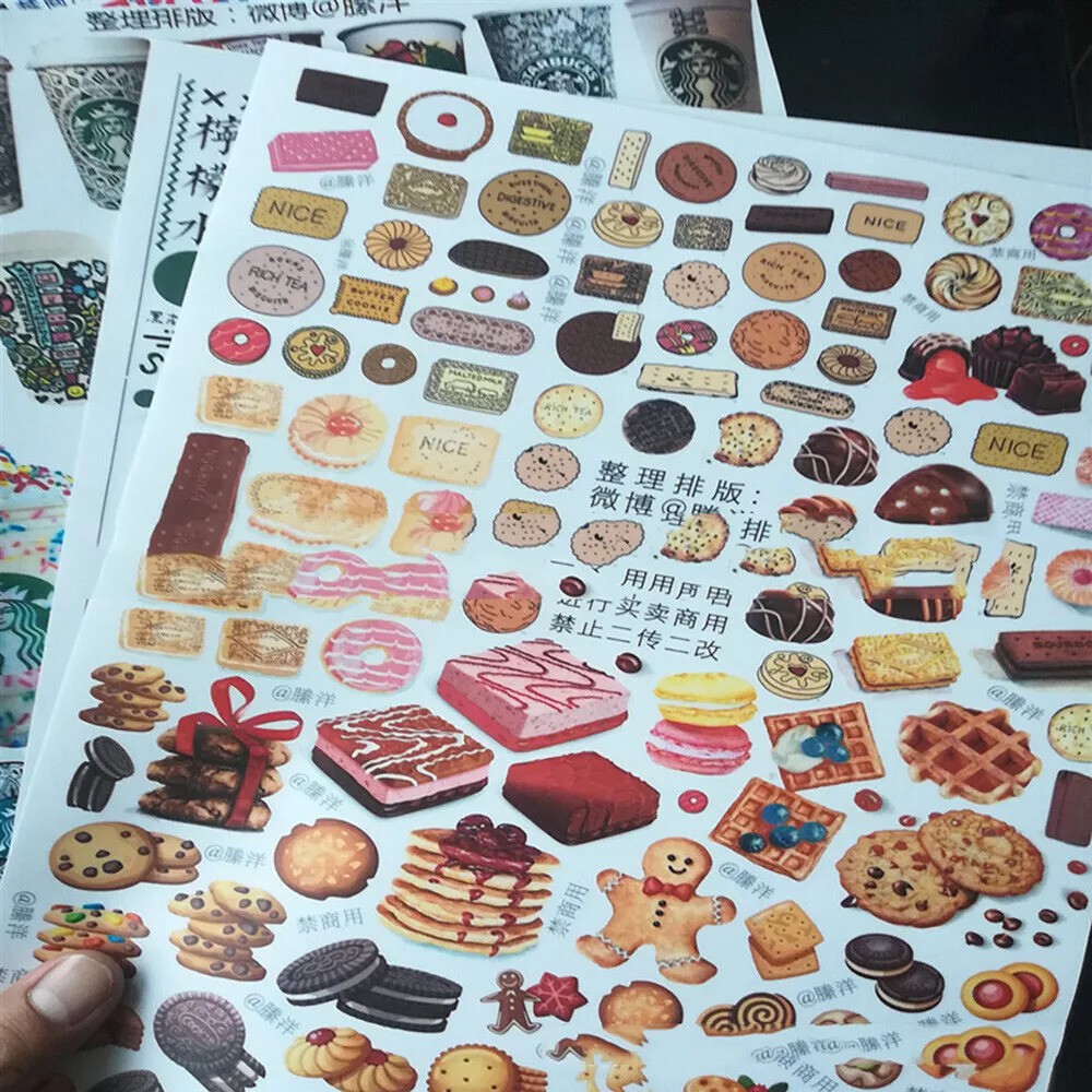 50Pcs Self Adhesive A4 Stickers Paper Label Sheet Washi Album Inkjet Printer