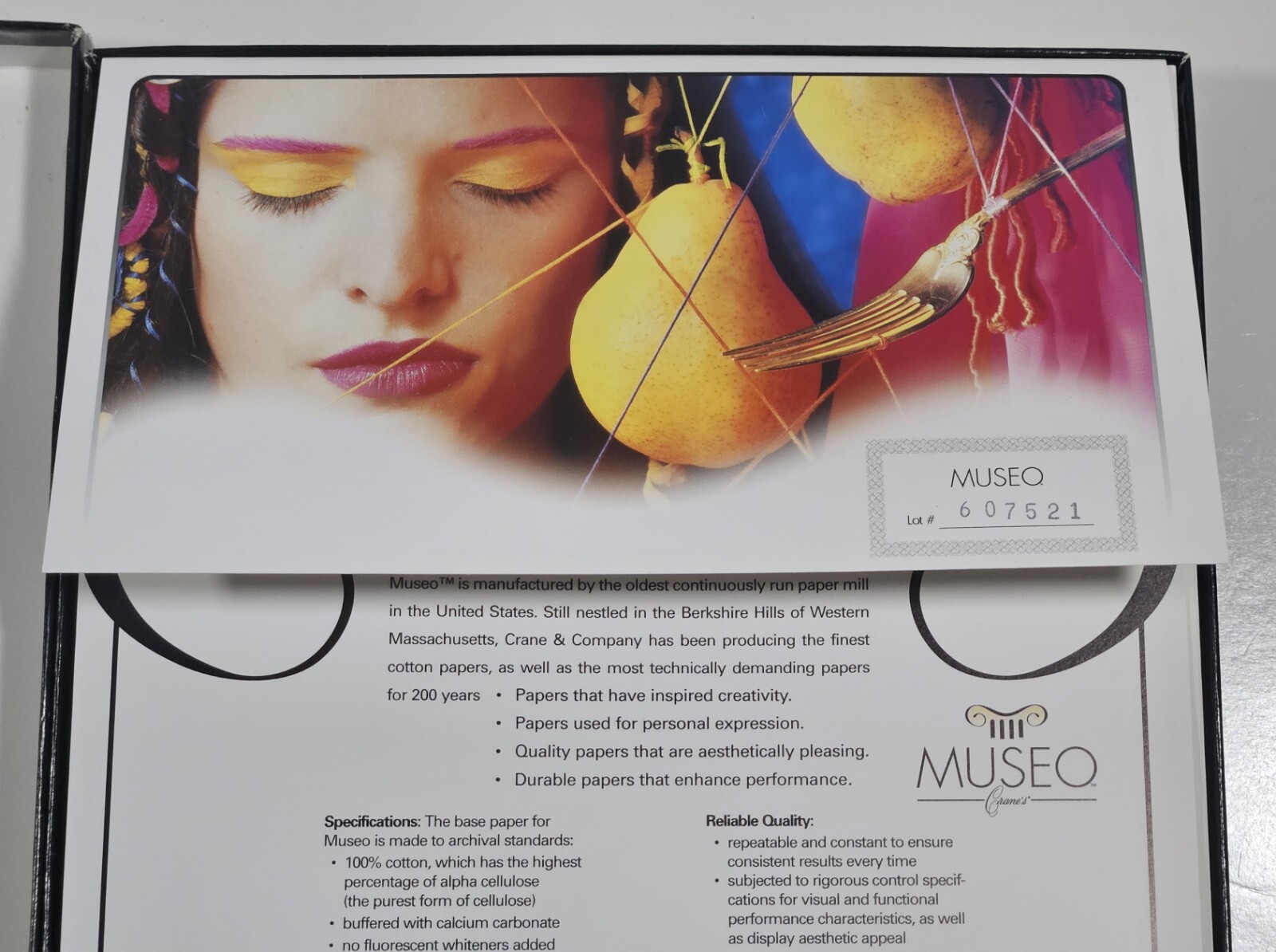 MUSEO 250 gsm, 100% Cotton, 8 1/2 x 11 Bright White Acid Free Velina Paper