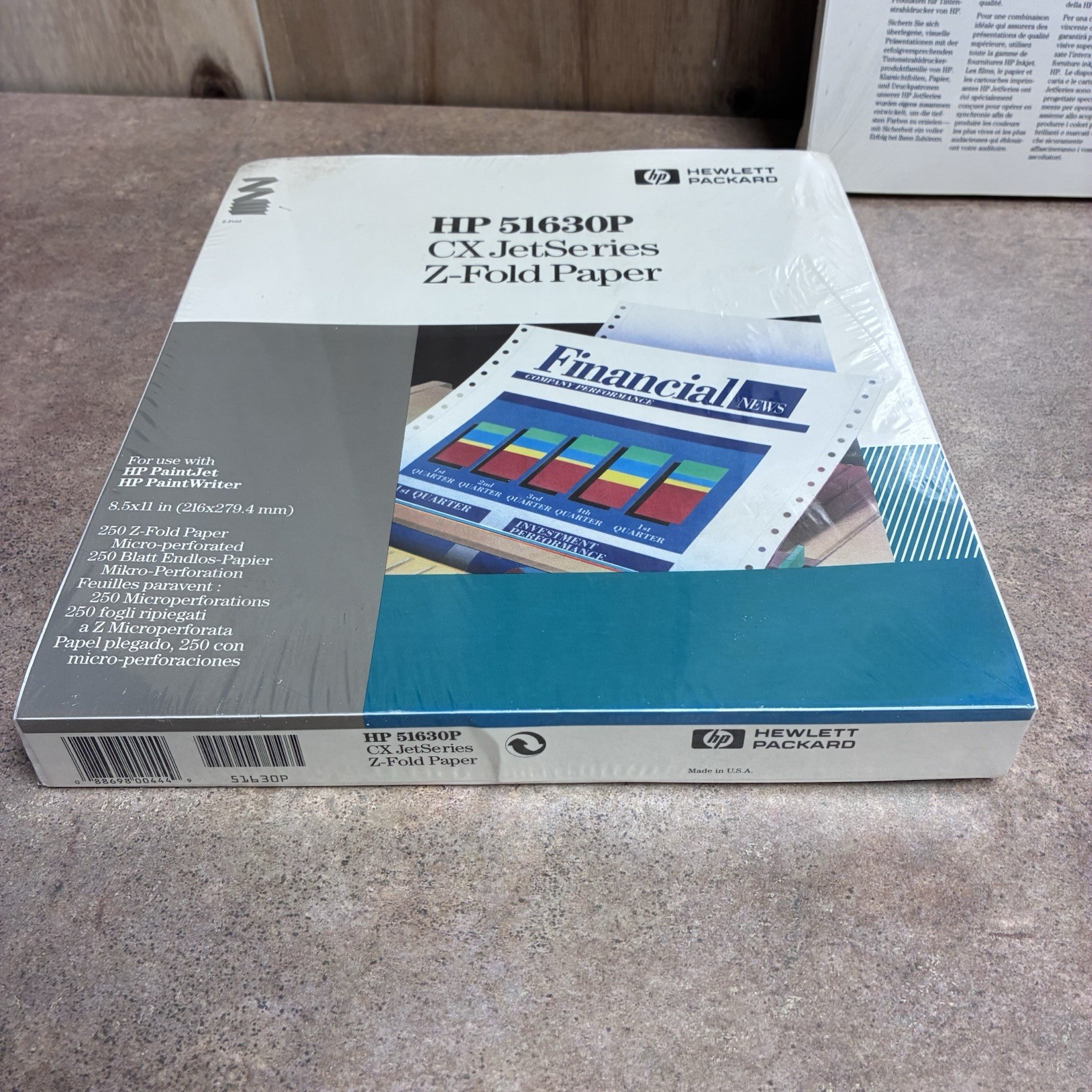 Lot Of 2 HP 61360P CX Jet Series Z-Fold Paper 250 Sheets Each New Sealed 8 1/2”x